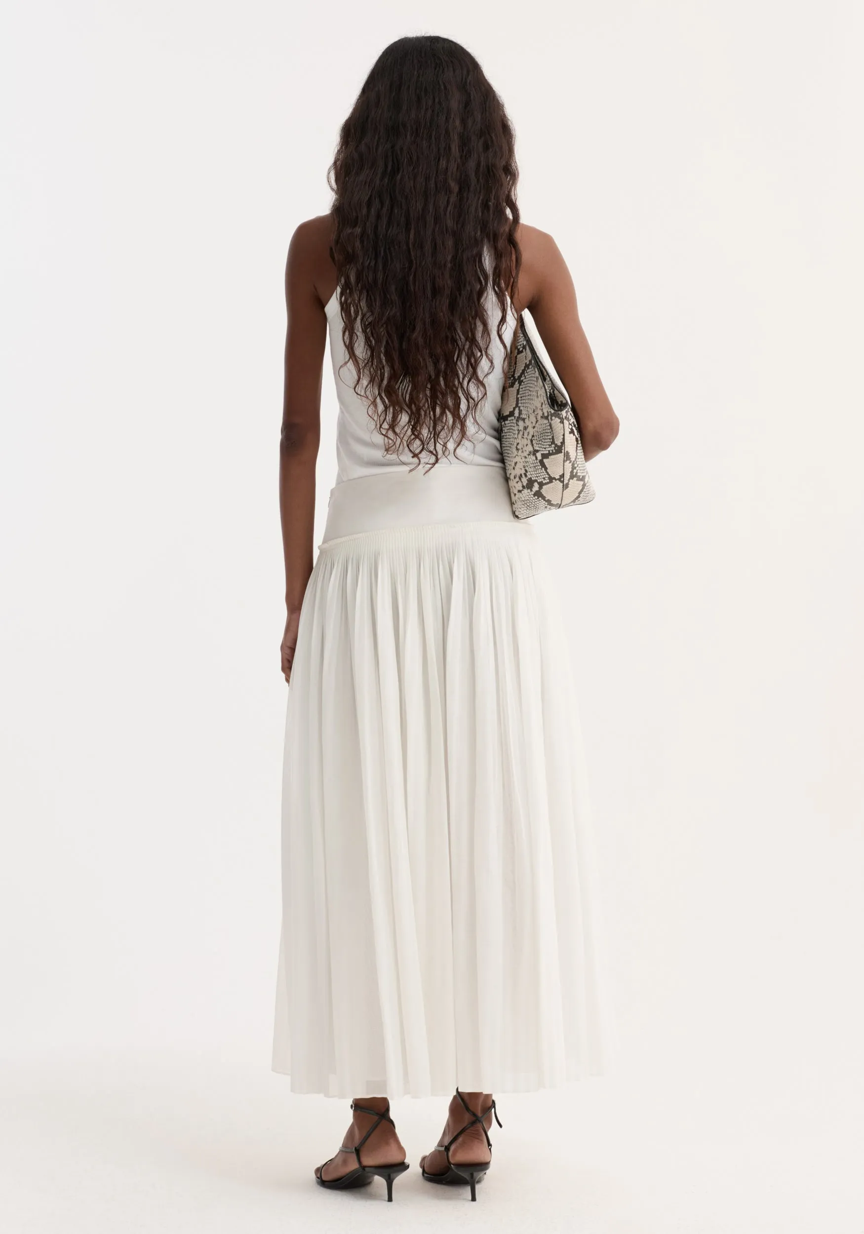 Pleated cotton muslin skirt | optic white sold by Rohe product image thumbnail 4