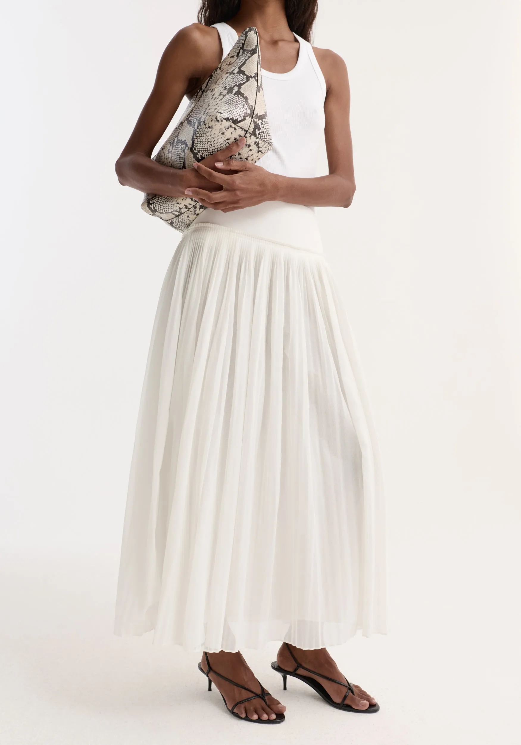 Pleated cotton muslin skirt | optic white sold by Rohe product image thumbnail 2