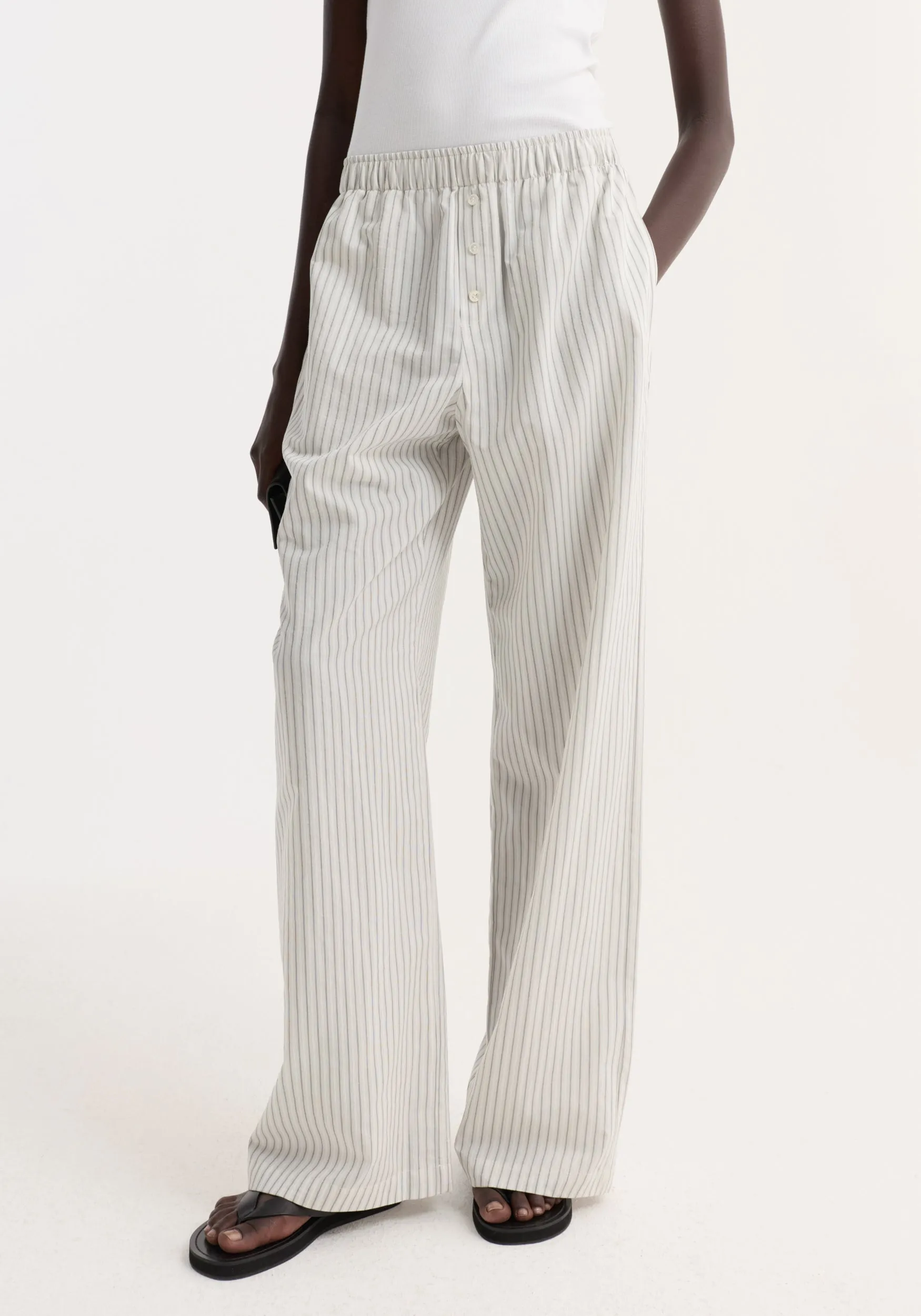 Silk stripe pyjama trousers | fine stripe sold by Rohe product image thumbnail 2