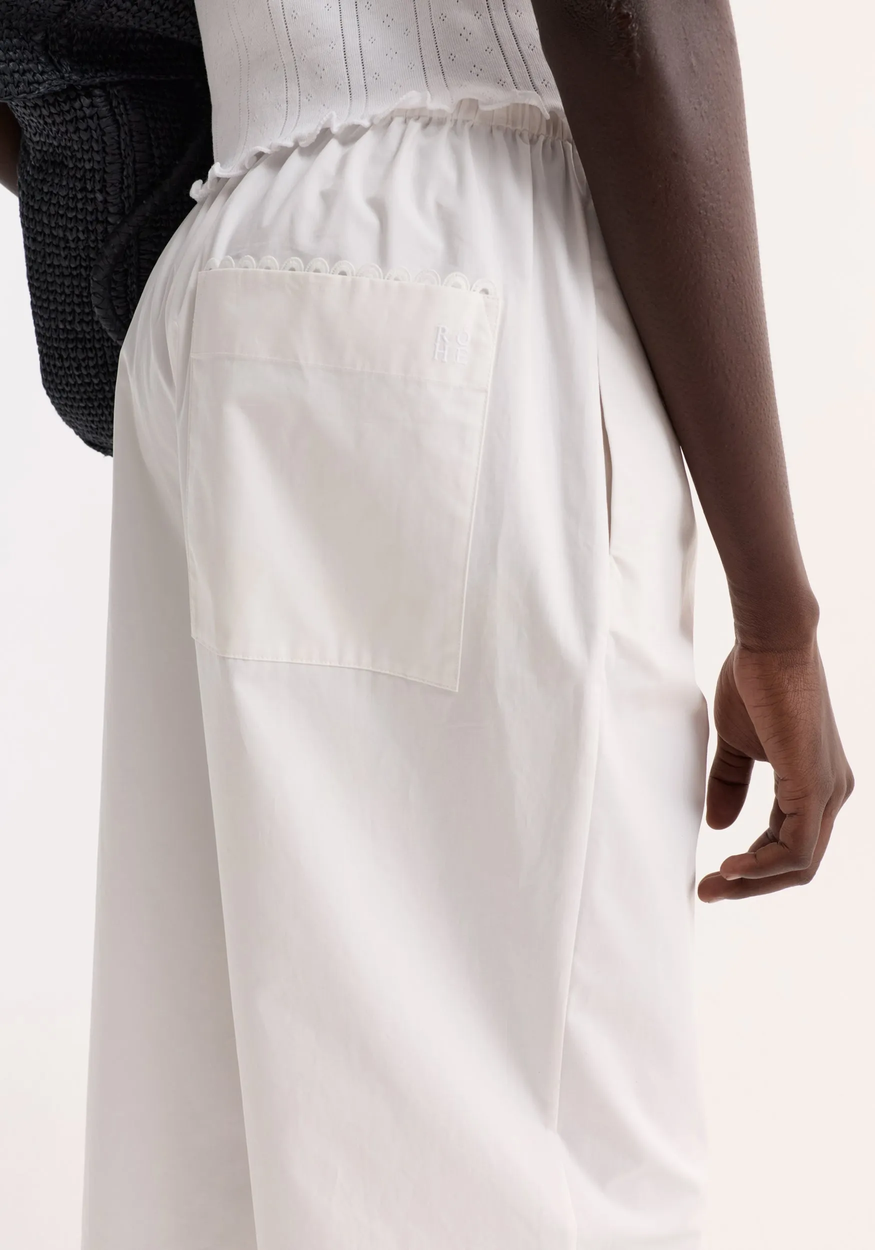 Embroidered poplin trousers | optic white sold by Rohe product image thumbnail 3