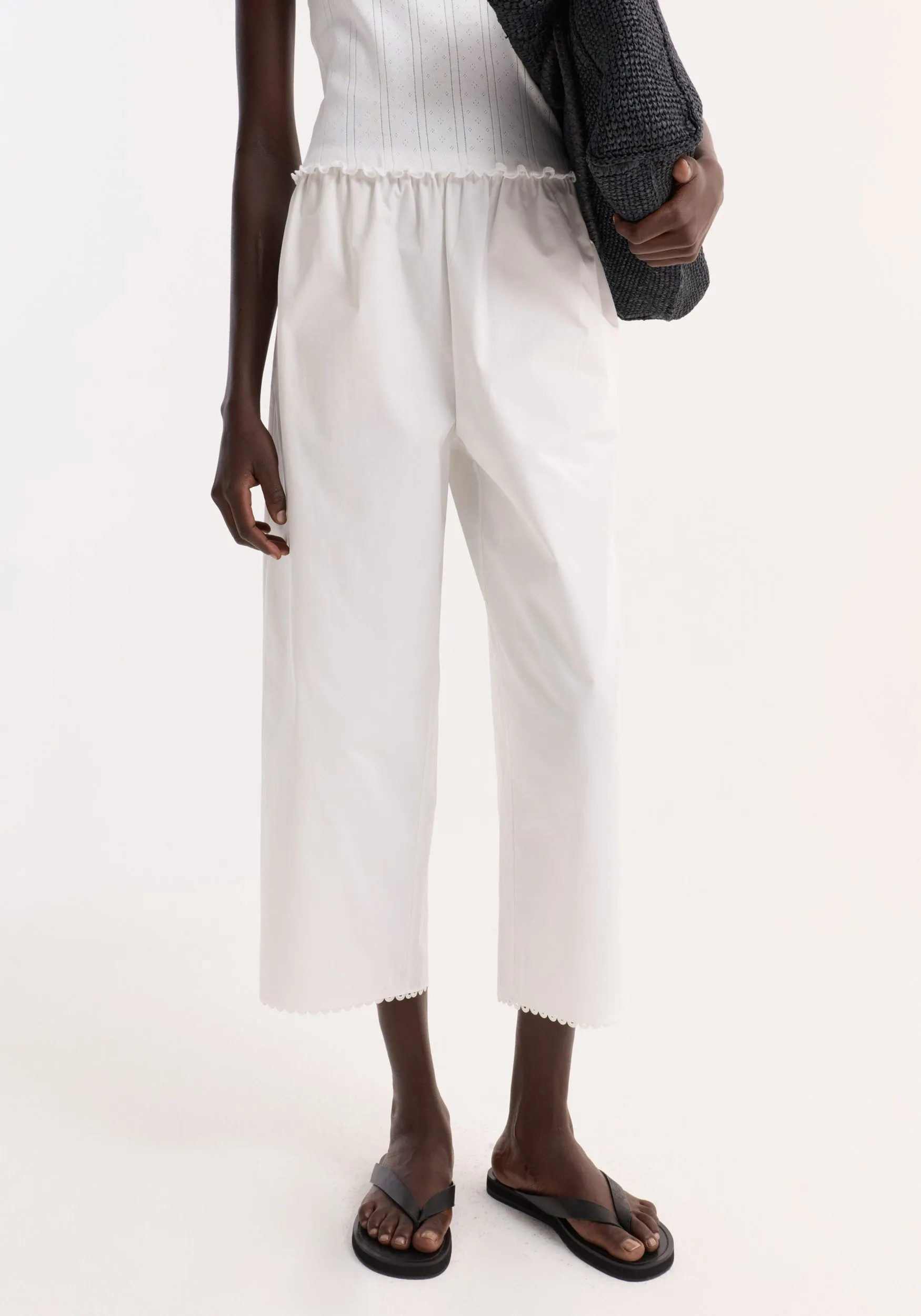 Embroidered poplin trousers | optic white sold by Rohe product image thumbnail 2