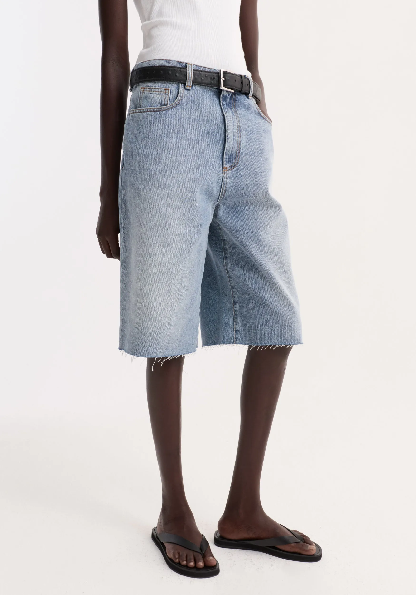 Baggy fit denim shorts | classic blue sold by Rohe product image thumbnail 2
