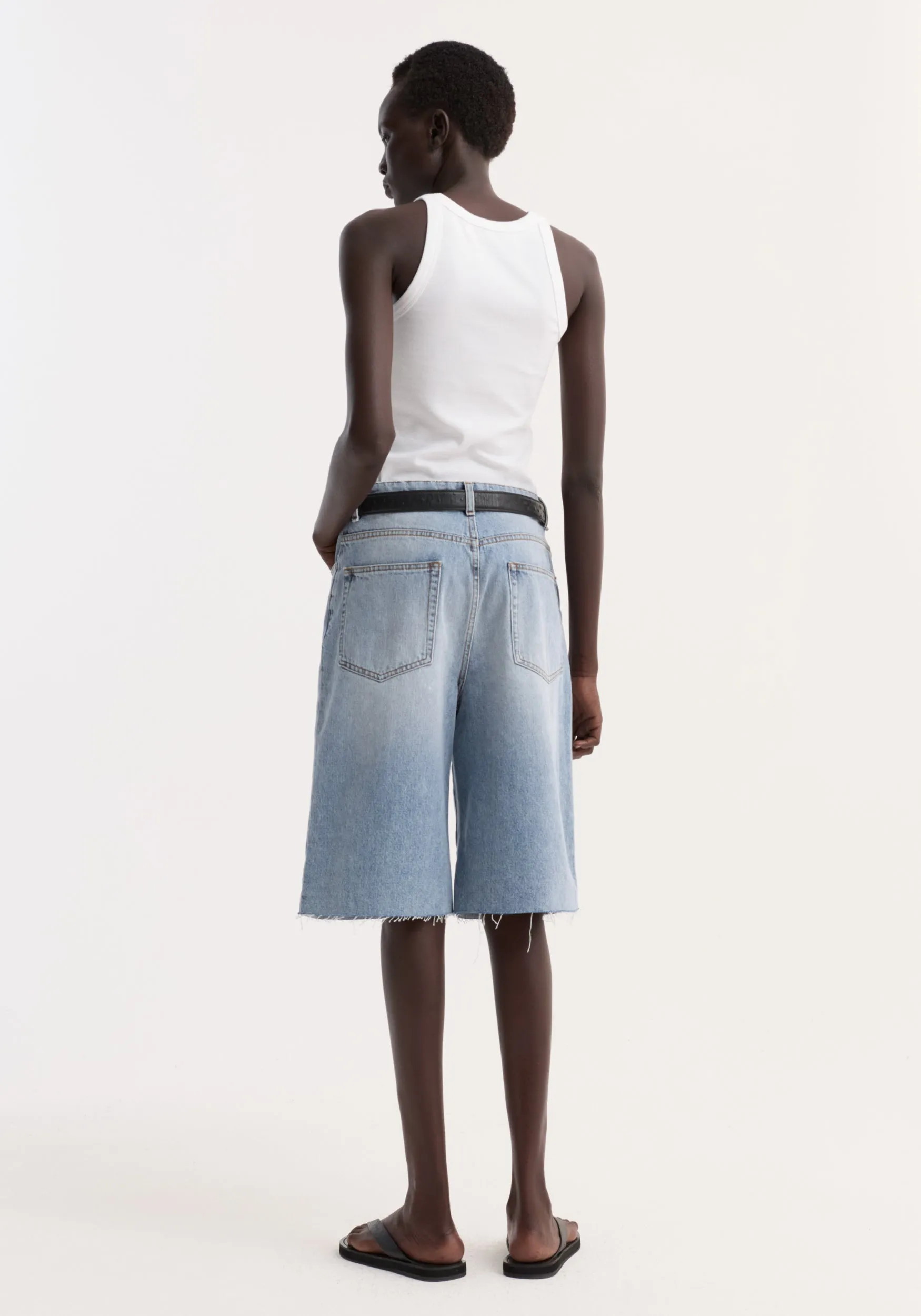 Baggy fit denim shorts | classic blue sold by Rohe product image thumbnail 4