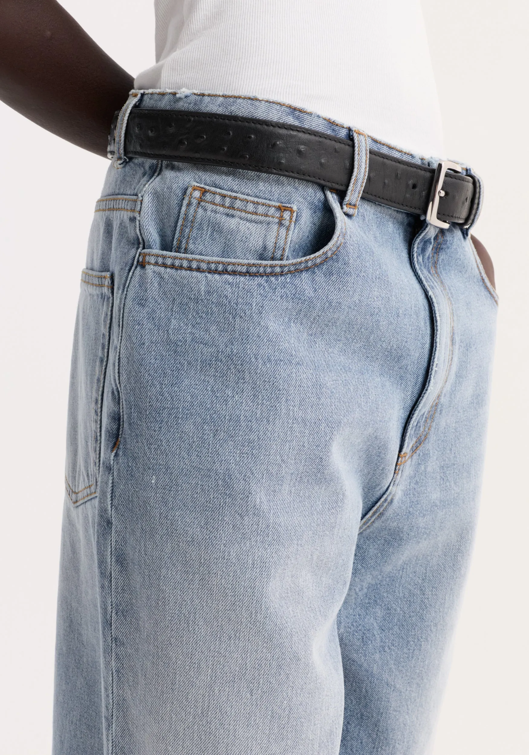 Baggy fit denim shorts | classic blue sold by Rohe product image thumbnail 3