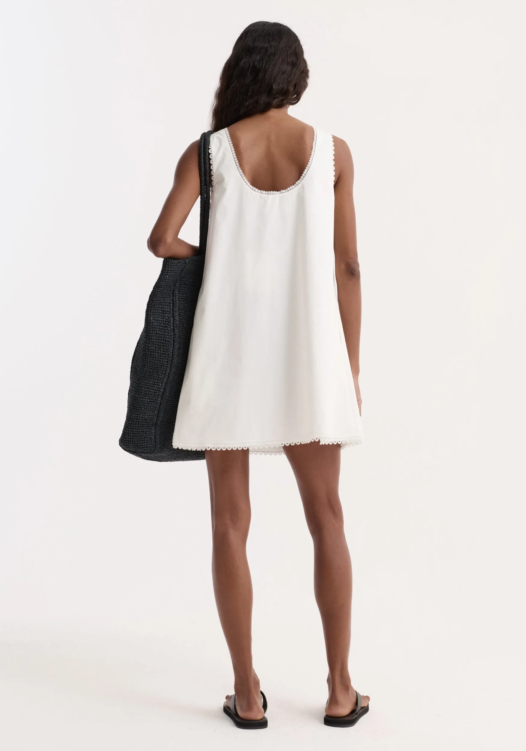 A-line poplin mini dress | optic white sold by Rohe product image thumbnail 4