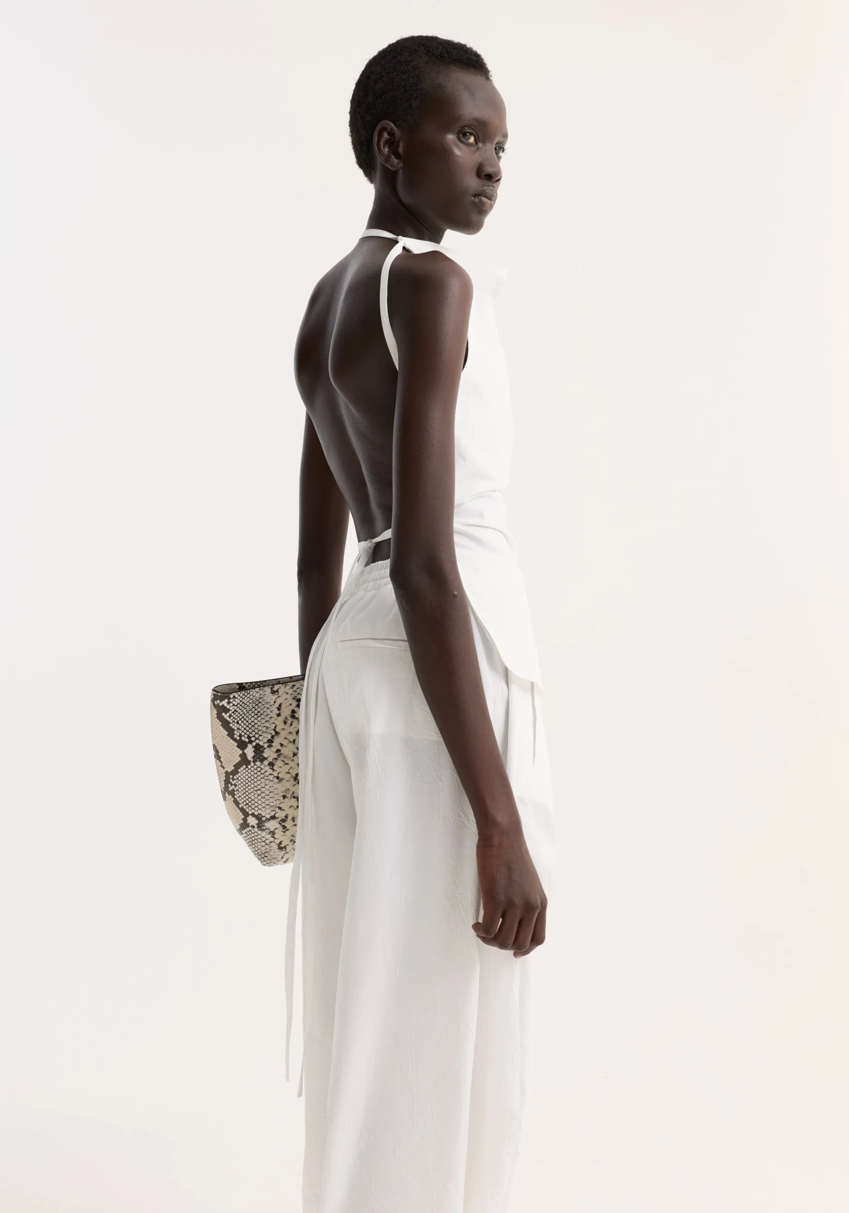 Open back crushed cotton top | optic white sold by Rohe product image thumbnail 3