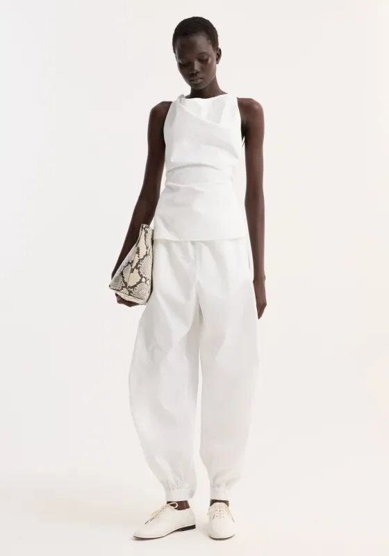 Open back crushed cotton top | optic white made by Rohe