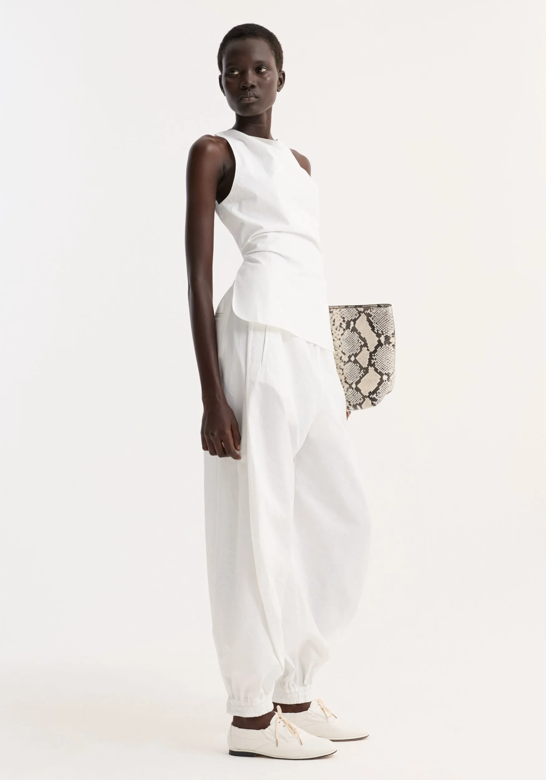 Open back crushed cotton top | optic white sold by Rohe product image thumbnail 2