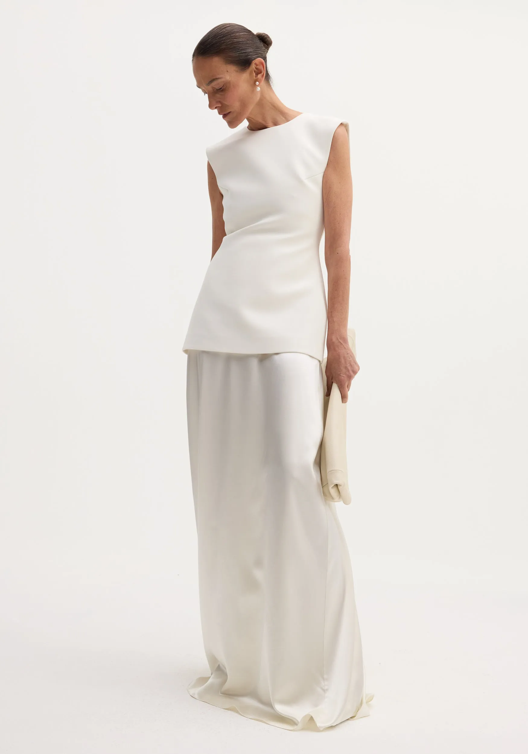 Classic signature dress with satin silk skirt | ivory sold by Rohe product image thumbnail 2