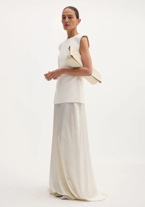 Classic signature dress with satin silk skirt | ivory made by Rohe