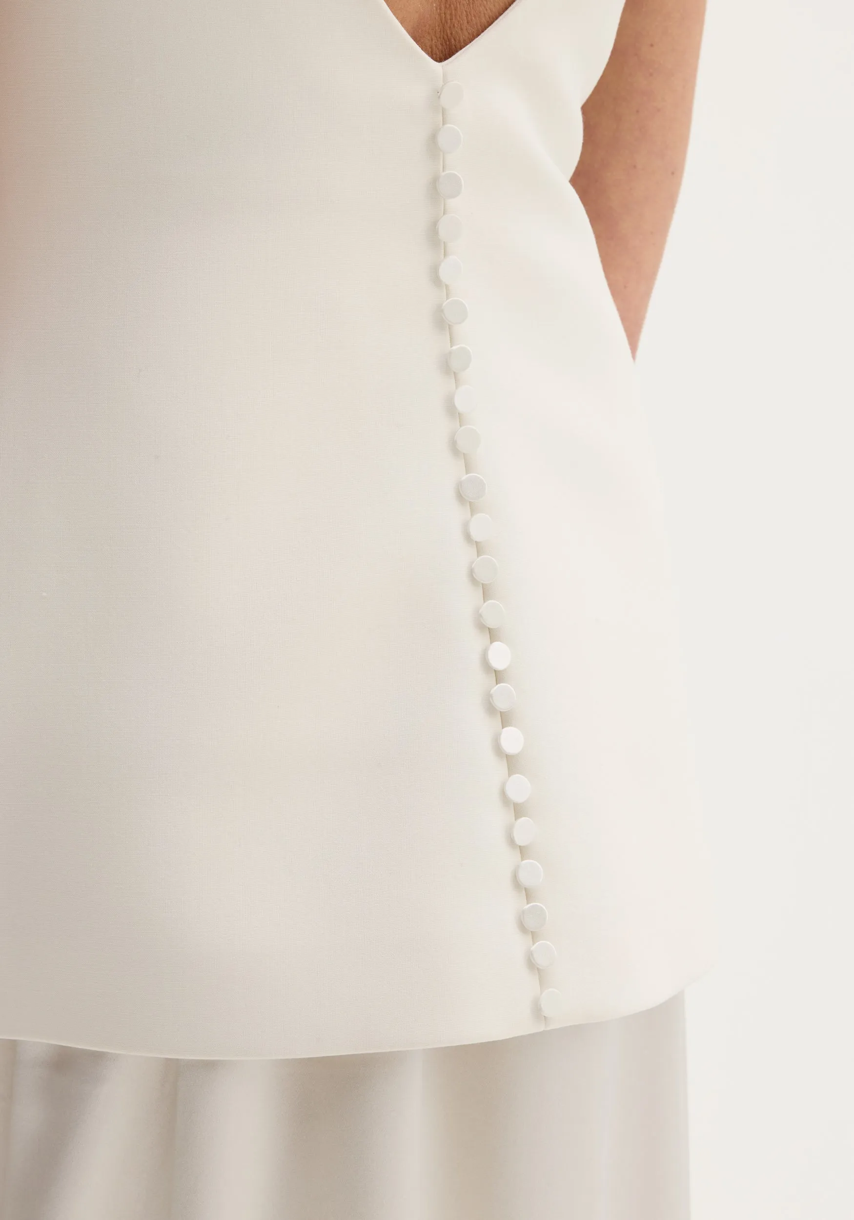 Classic signature dress with satin silk skirt | ivory sold by Rohe product image thumbnail 4