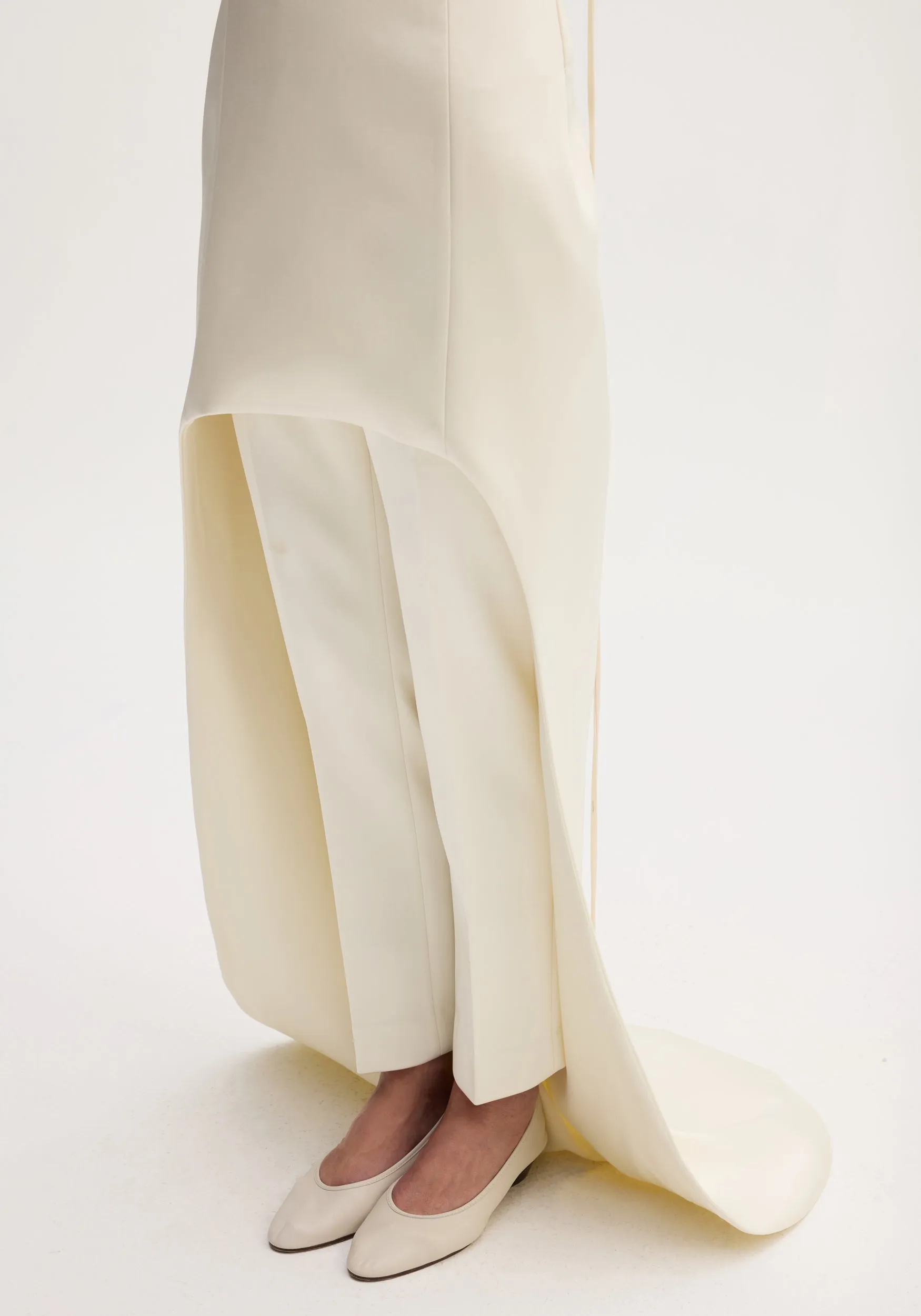 Satin bustier dress with train | ivory sold by Rohe product image thumbnail 5
