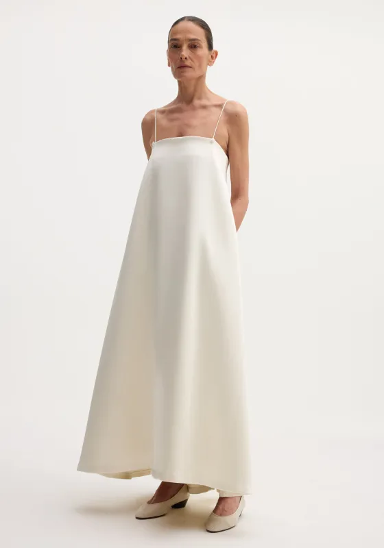 Voluminous satin dress | ivory made by Rohe