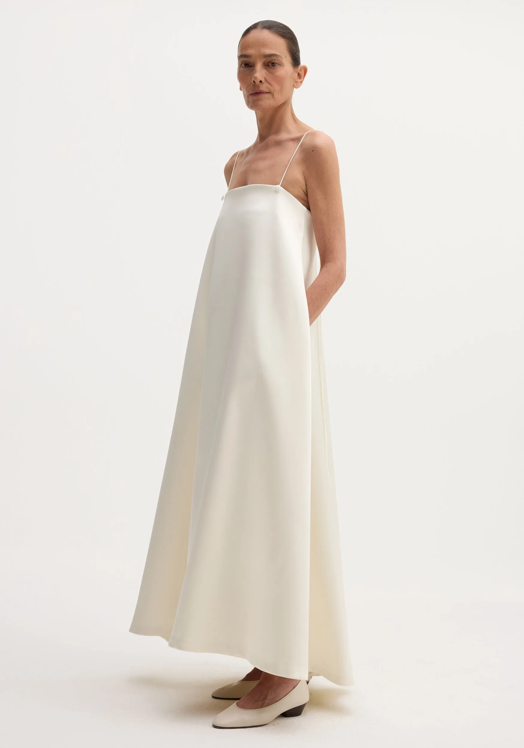 Voluminous satin dress | ivory sold by Rohe product image thumbnail 2