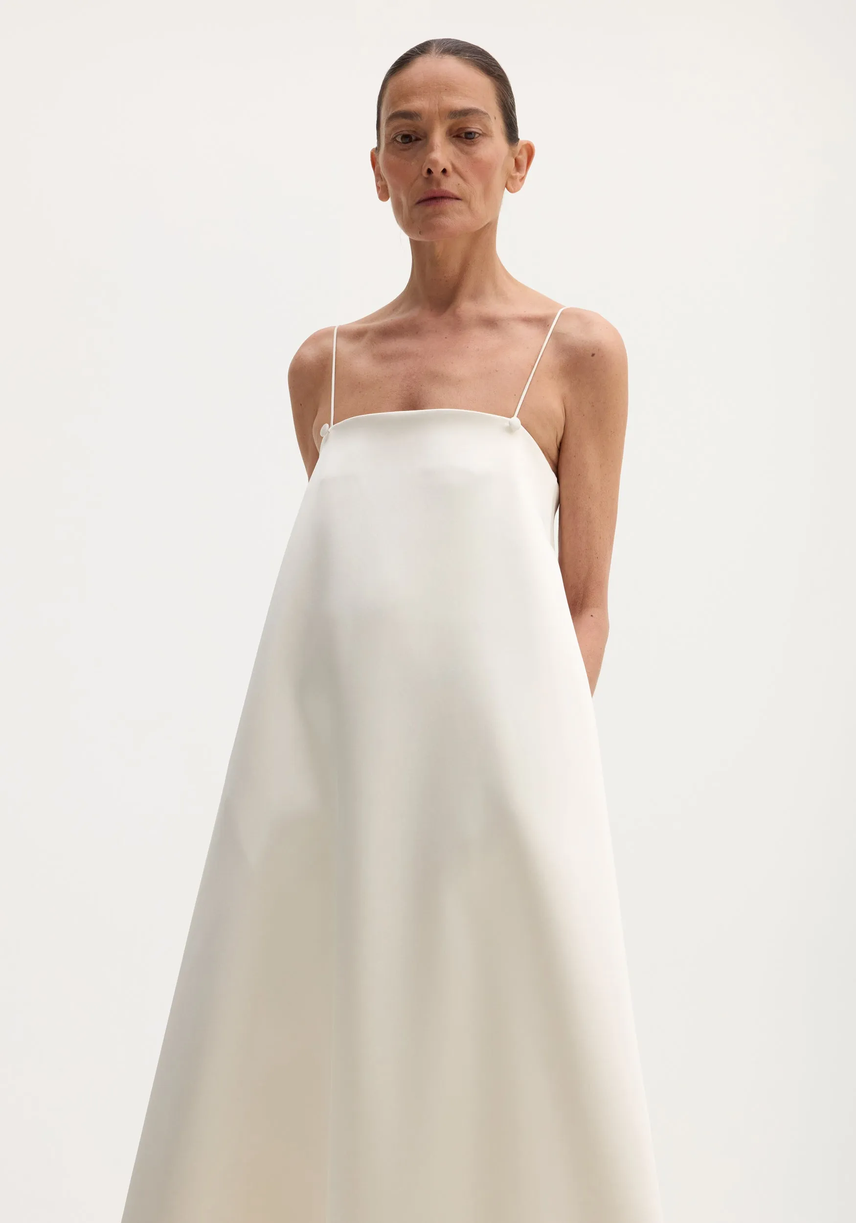 Voluminous satin dress | ivory sold by Rohe product image thumbnail 3