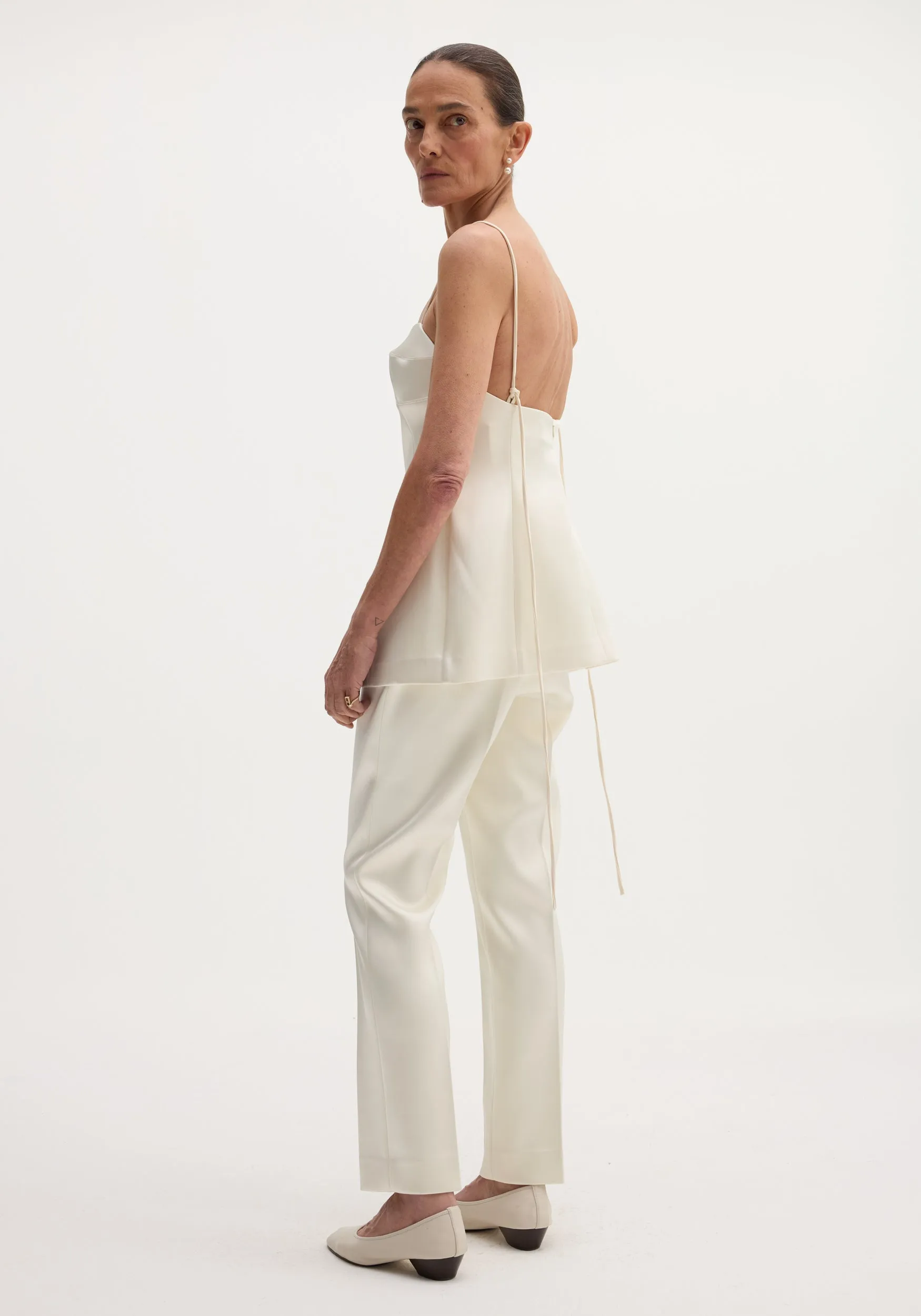 Satin bustier top | ivory sold by Rohe product image thumbnail 4
