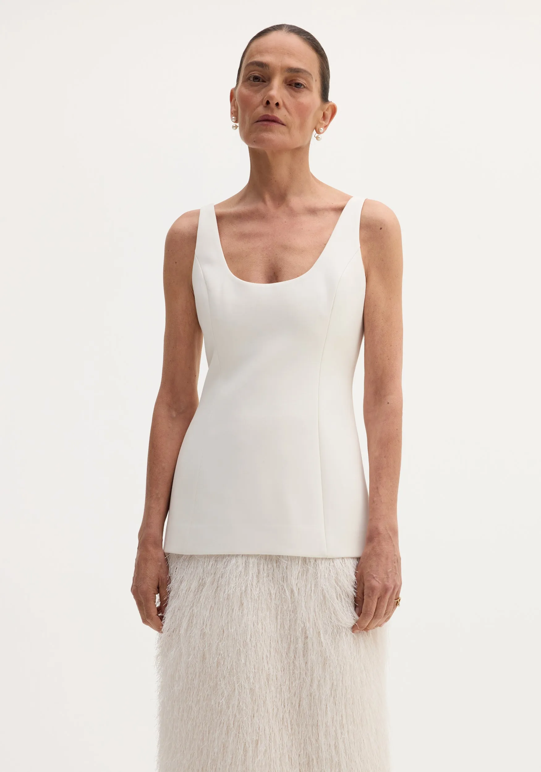 Fringe dress | ivory sold by Rohe product image thumbnail 3