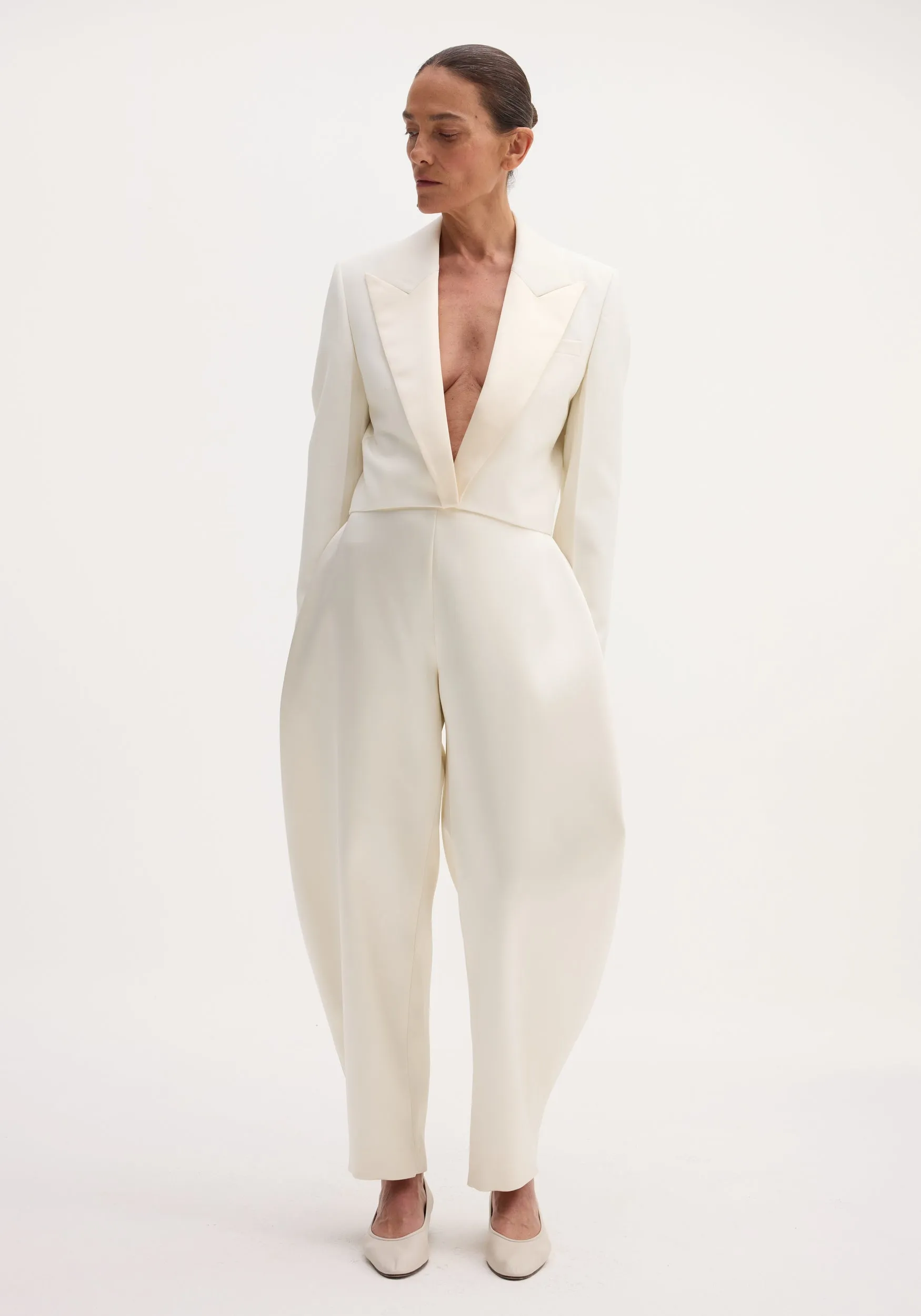 Cropped blazer | off white sold by Rohe