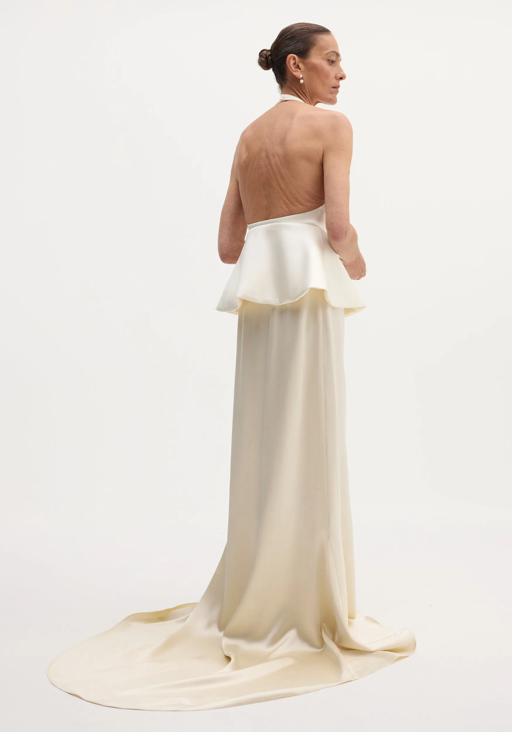 Sculptural satin halter top with separate silk skirt | ivory sold by Rohe product image thumbnail 5