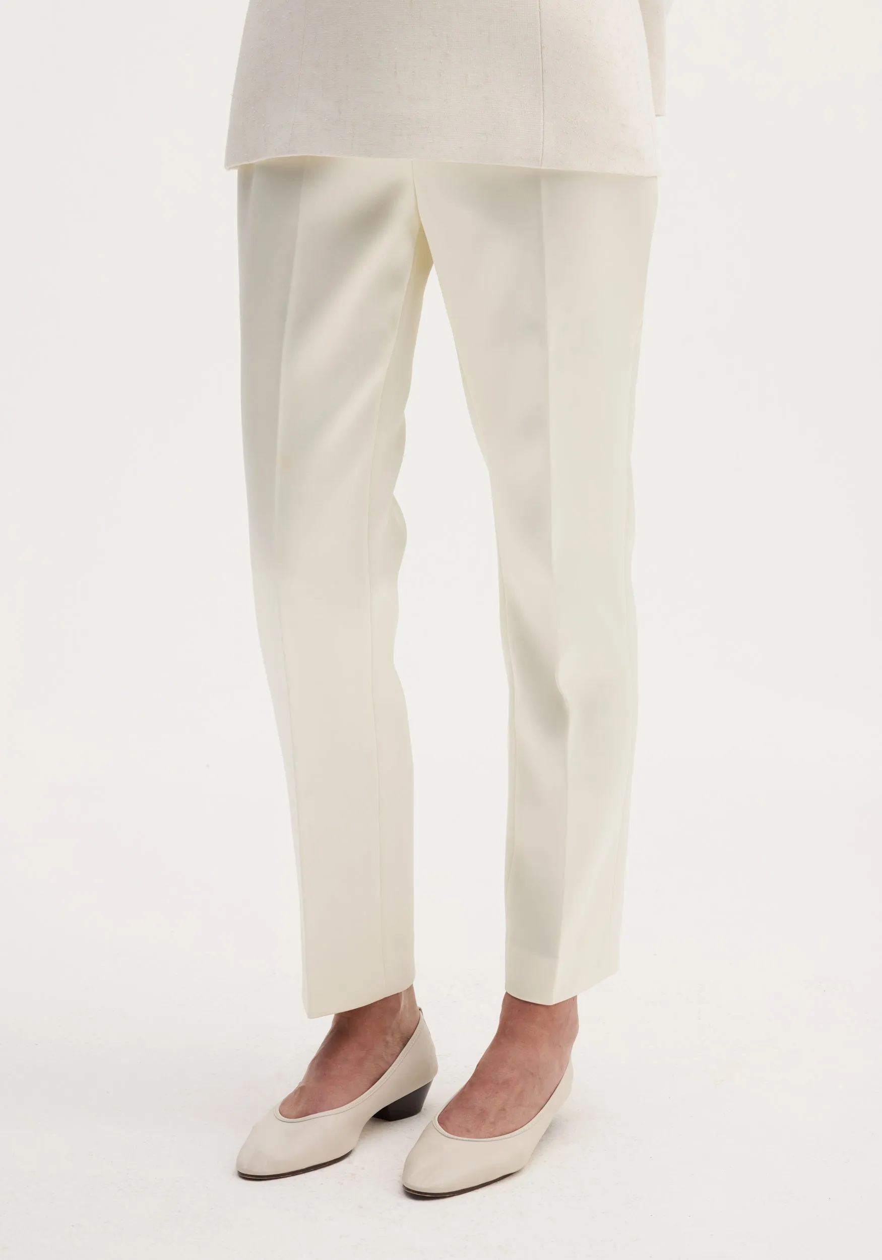 Cigarette leg satin trousers | ivory sold by Rohe product image thumbnail 2