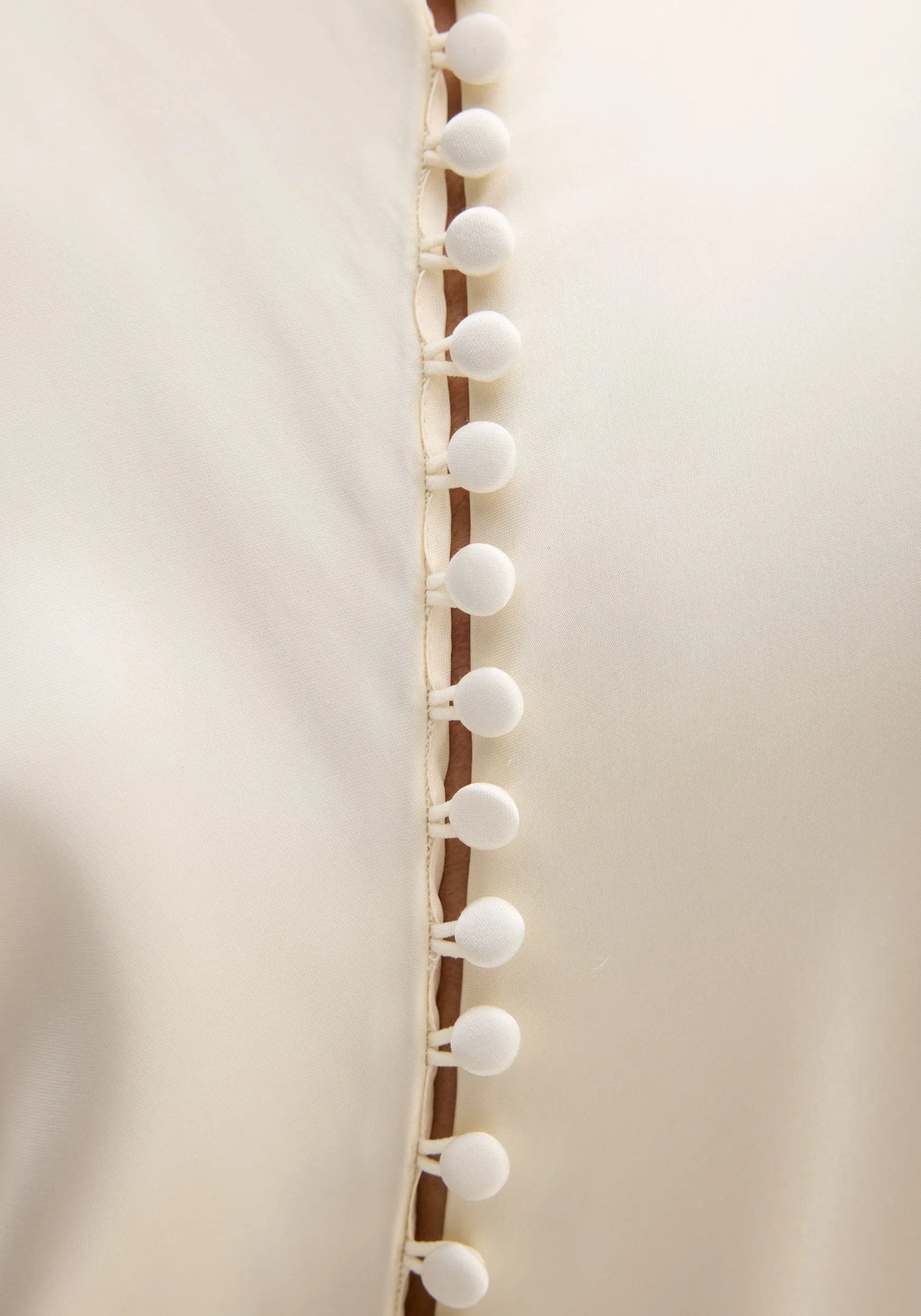 Satin button down dress with train | ivory sold by Rohe product image thumbnail 5