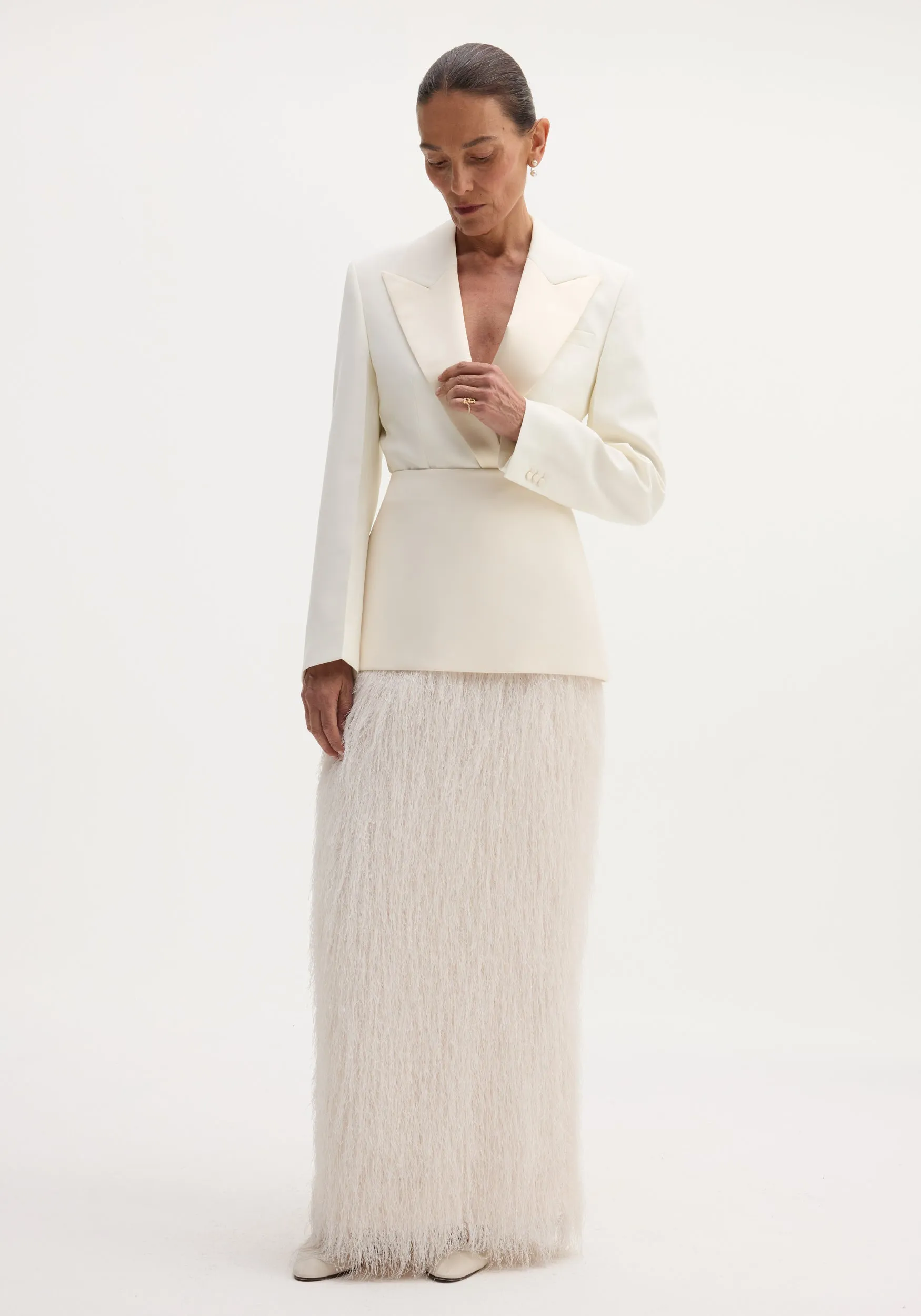 Fringe skirt | ivory sold by Rohe