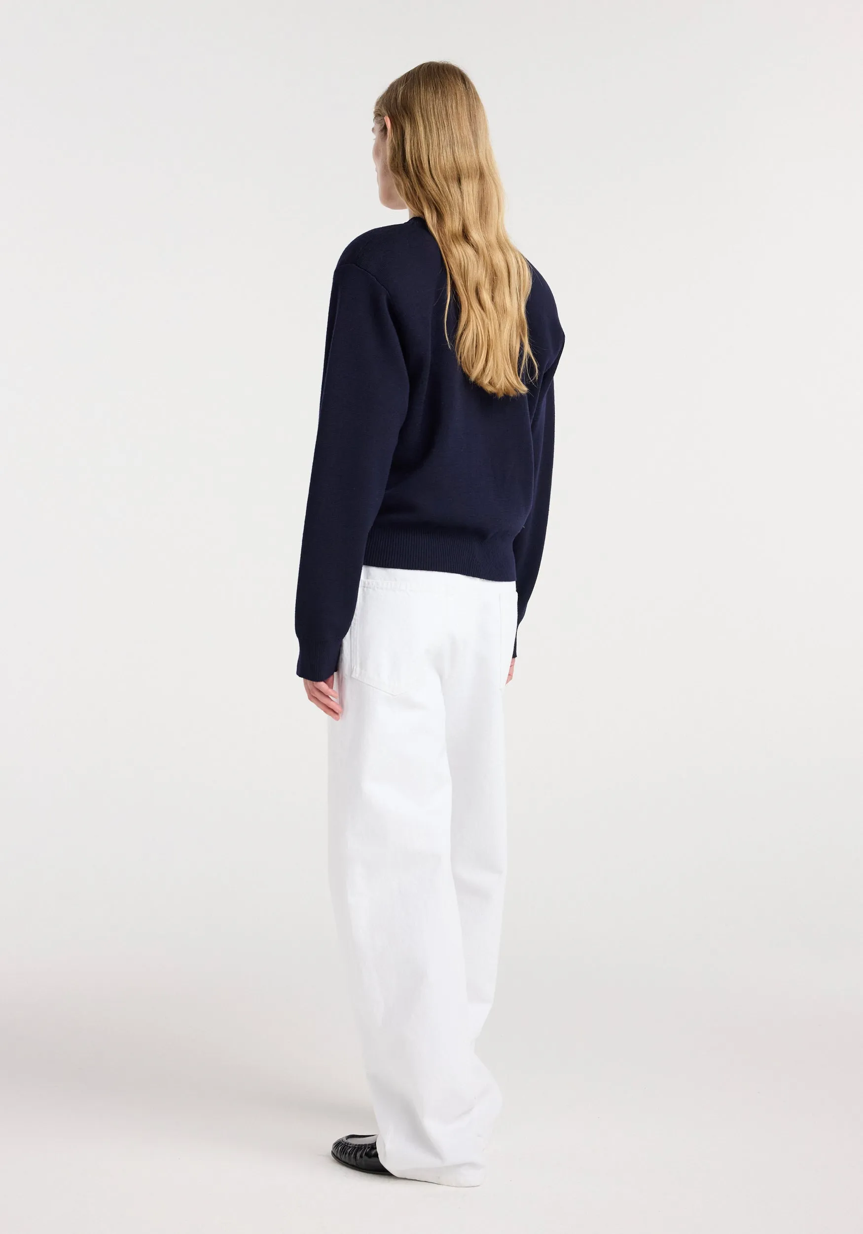Statement shoulder crewneck | navy sold by Rohe product image thumbnail 4