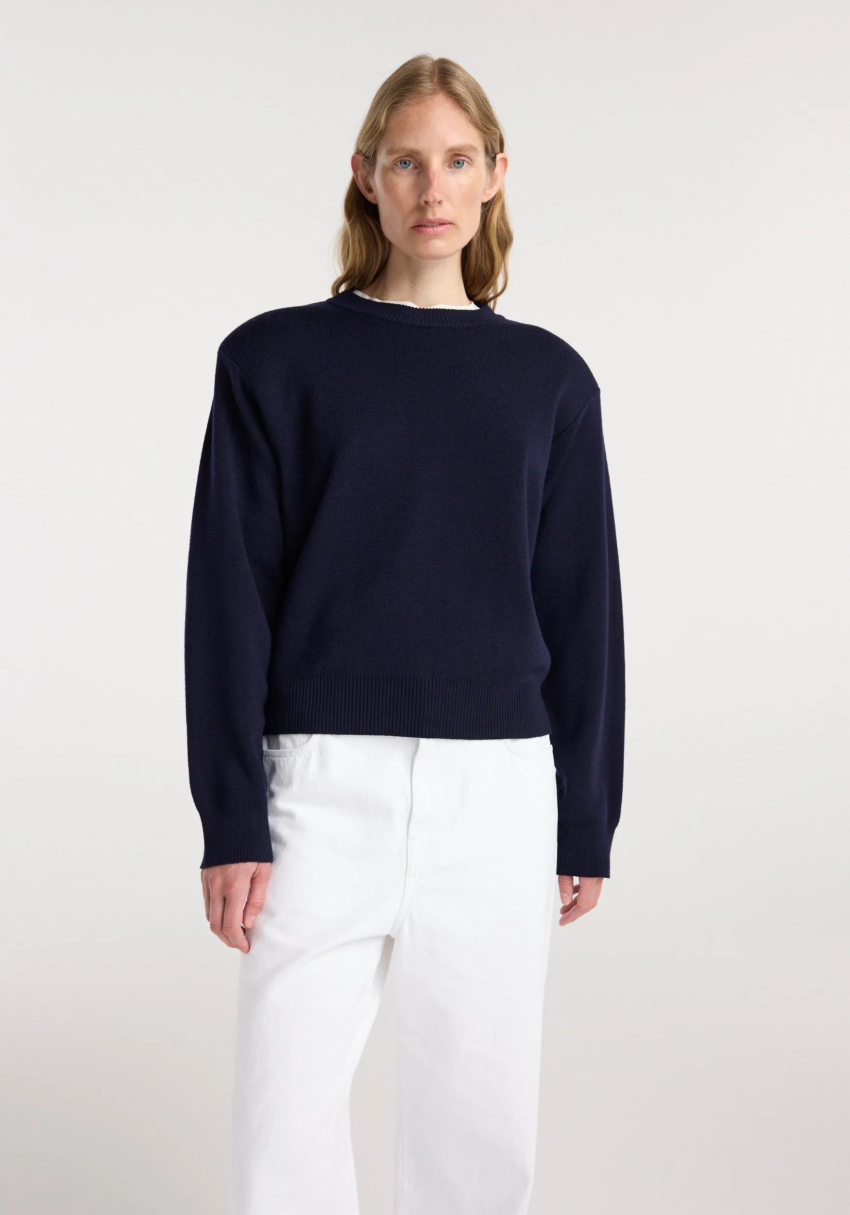 Statement shoulder crewneck | navy sold by Rohe product image thumbnail 3