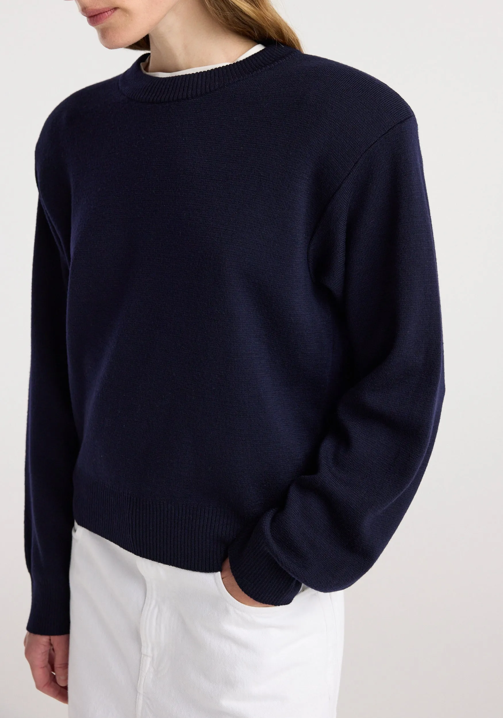 Statement shoulder crewneck | navy sold by Rohe product image thumbnail 5