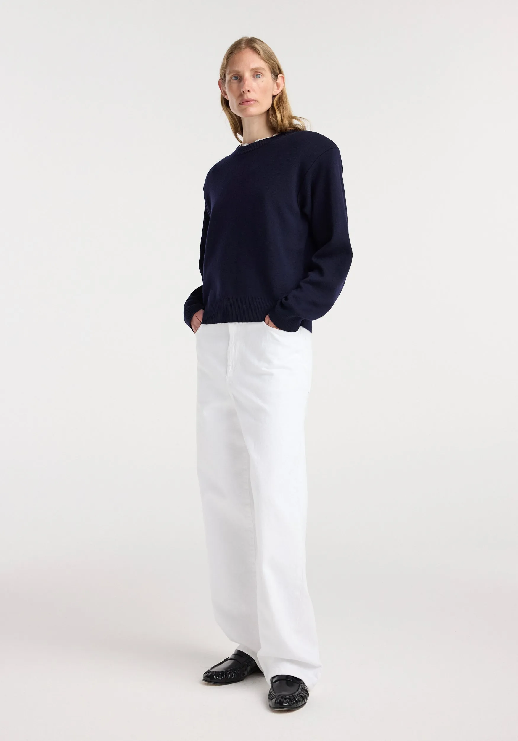 Statement shoulder crewneck | navy sold by Rohe product image thumbnail 2
