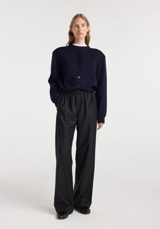 Relaxed fit trousers | anthracite melange made by Rohe
