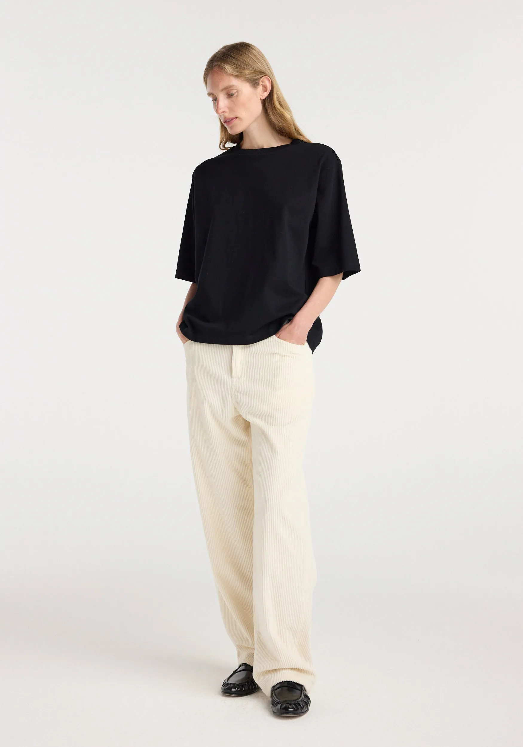 Oversized cotton t-shirt | black sold by Rohe