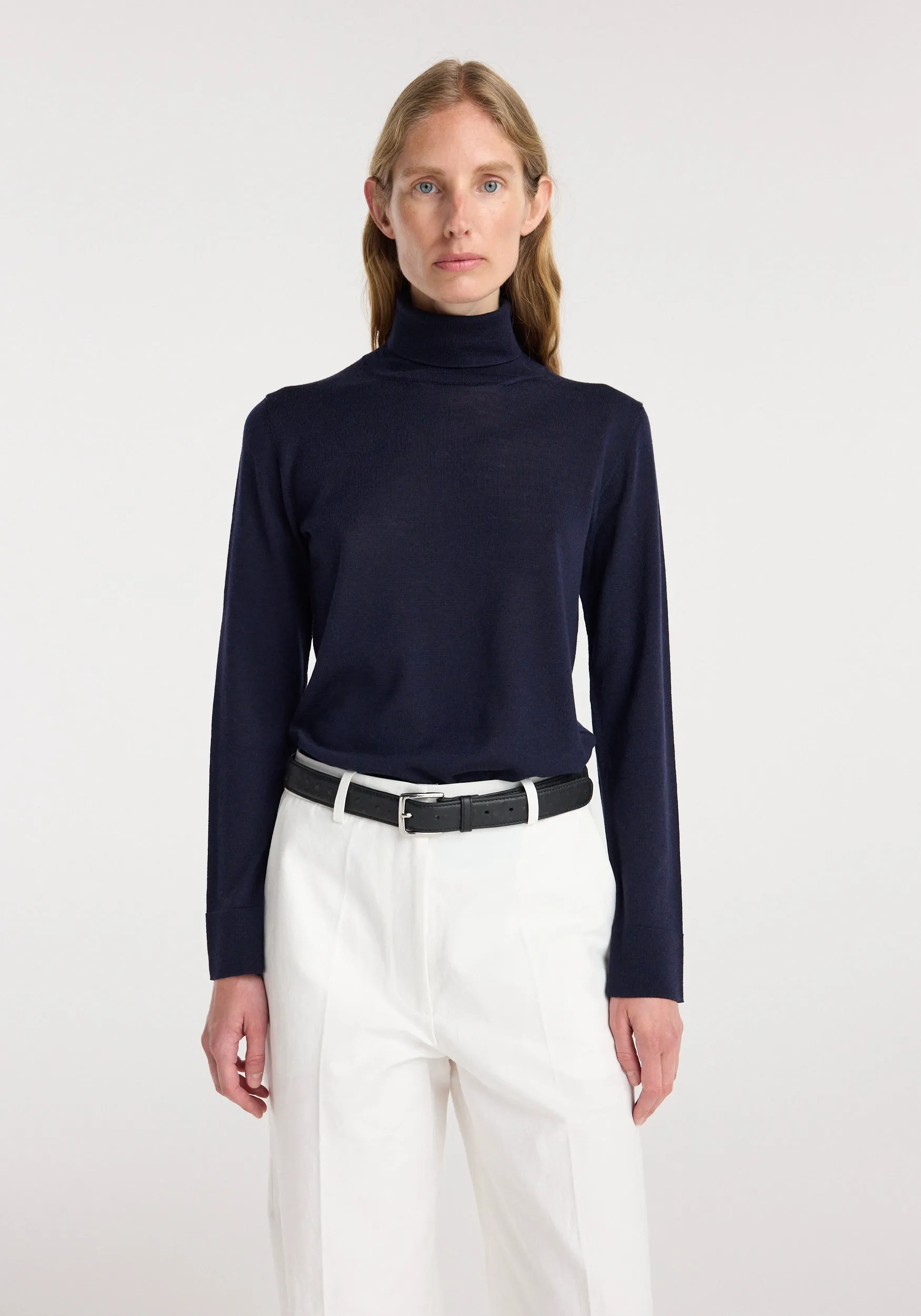 Fine-knit wool cashmere turtleneck | navy sold by Rohe product image thumbnail 4