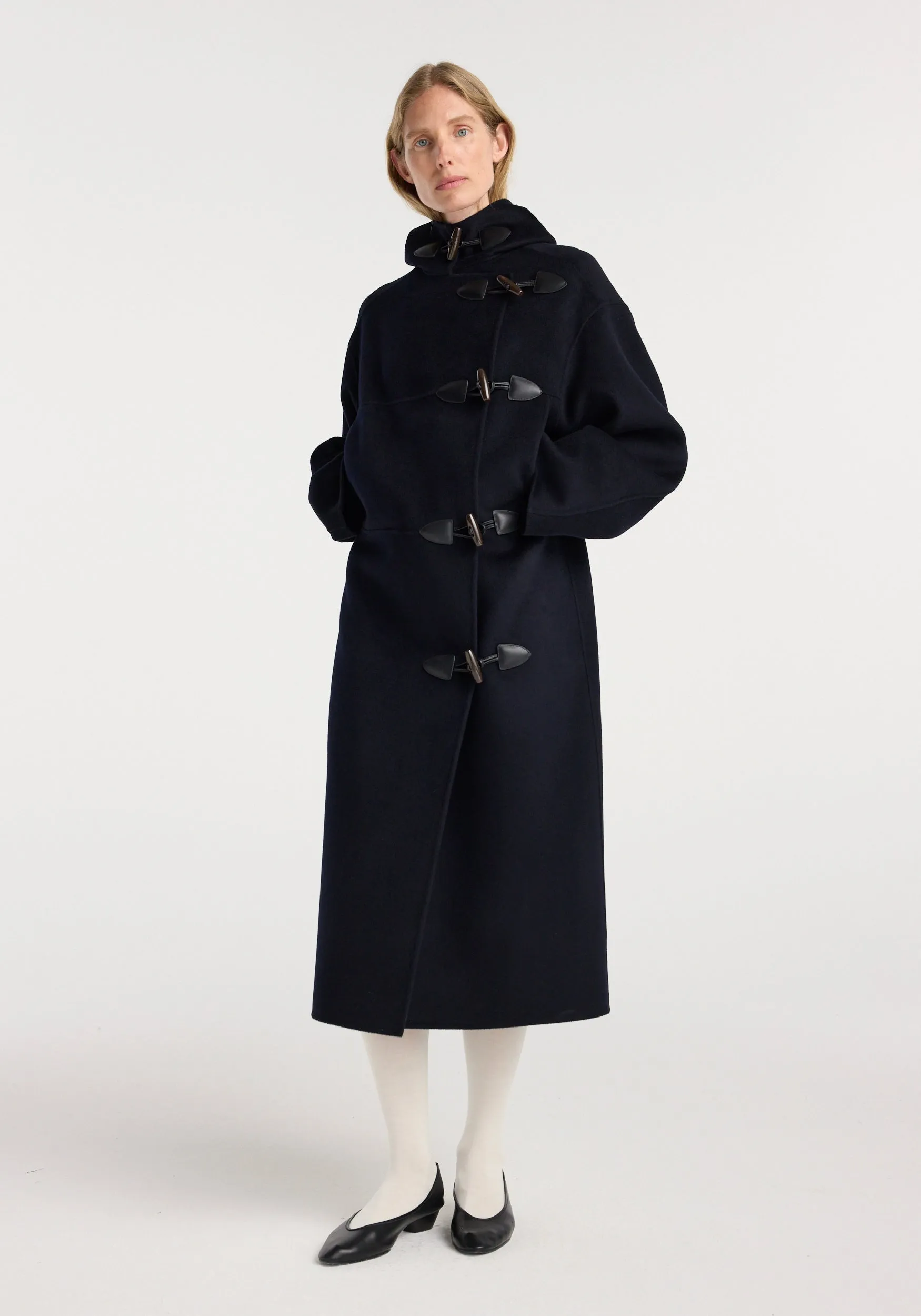 Double-faced wool duffel coat | navy sold by Rohe
