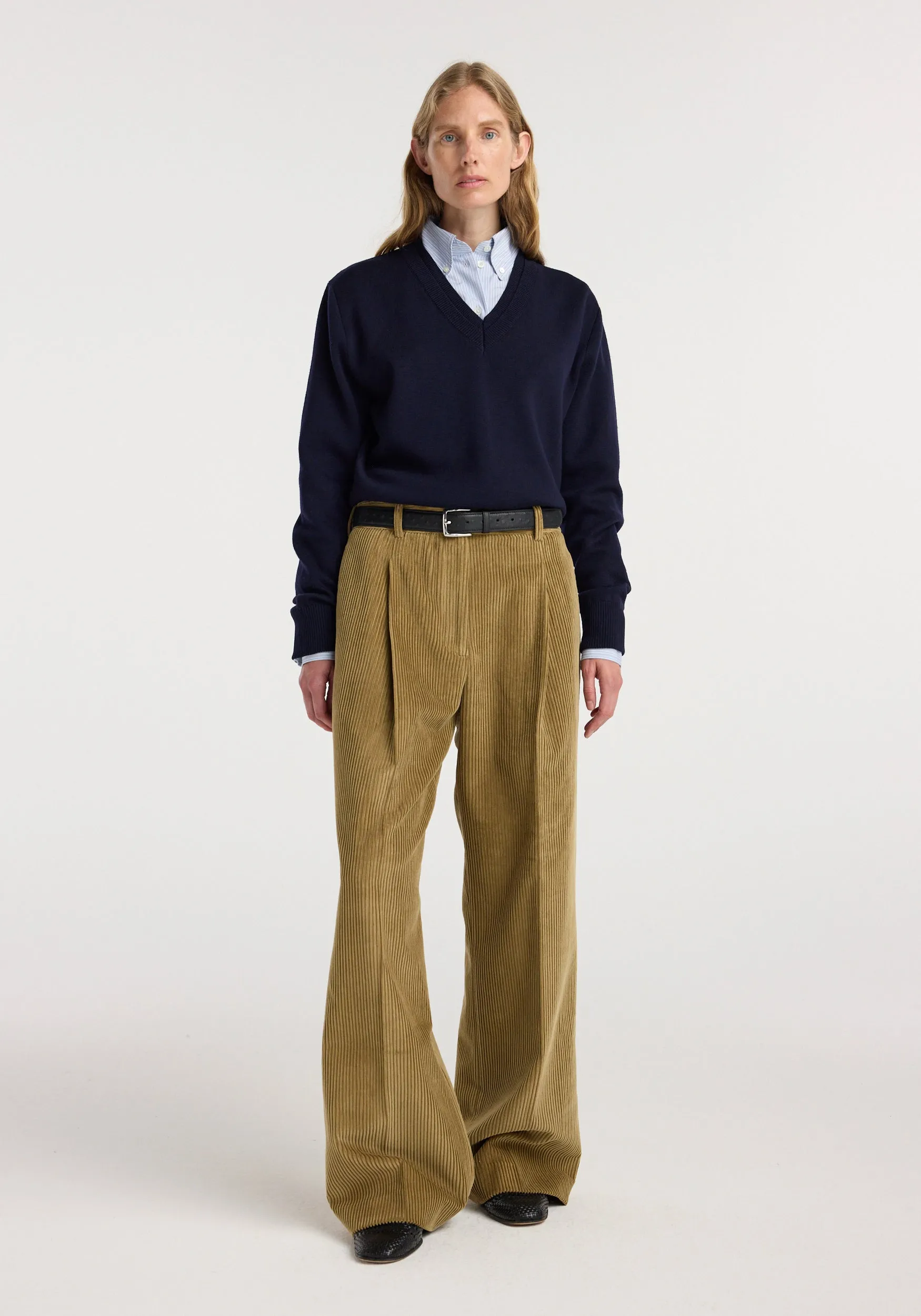 Ted - Lower waist corduroy trousers | beige sold by Rohe