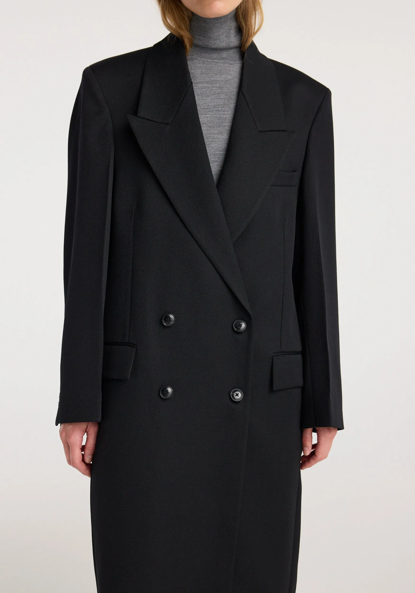 Double breasted tailored coat | black sold by Rohe product image thumbnail 4