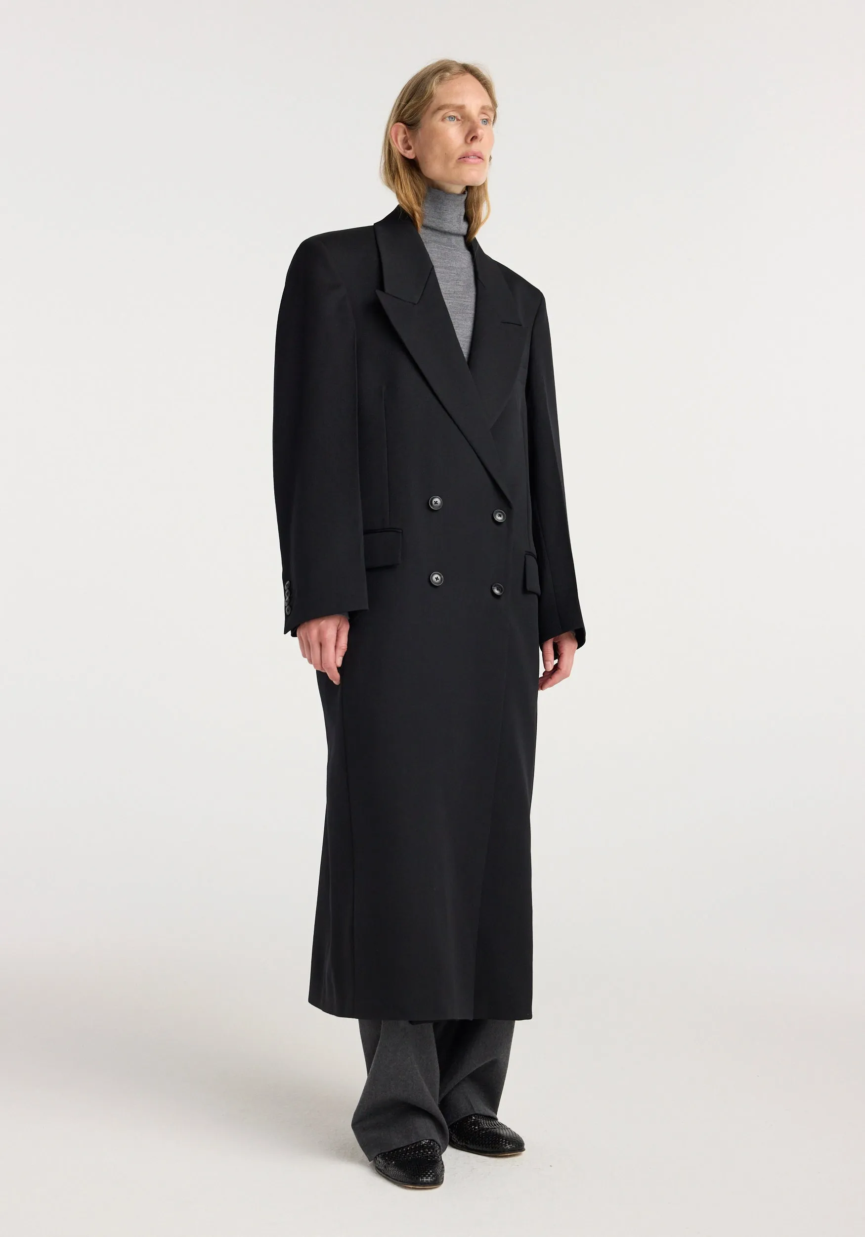 Double breasted tailored coat | black sold by Rohe product image thumbnail 2