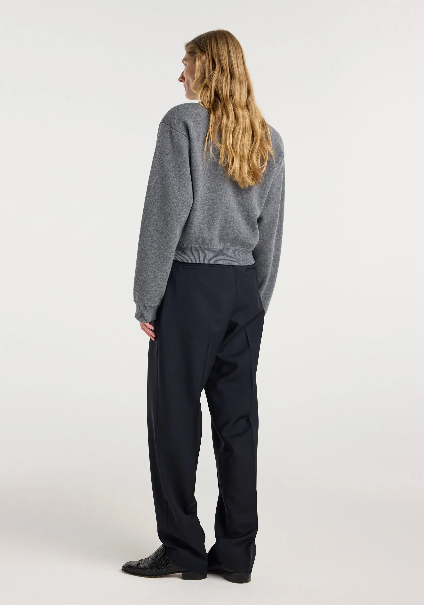 Statement shoulder crewneck | mid grey melange sold by Rohe product image thumbnail 5
