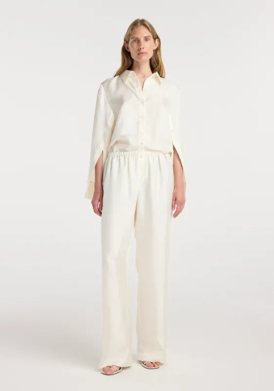 Silk relaxed trousers | cream made by Rohe