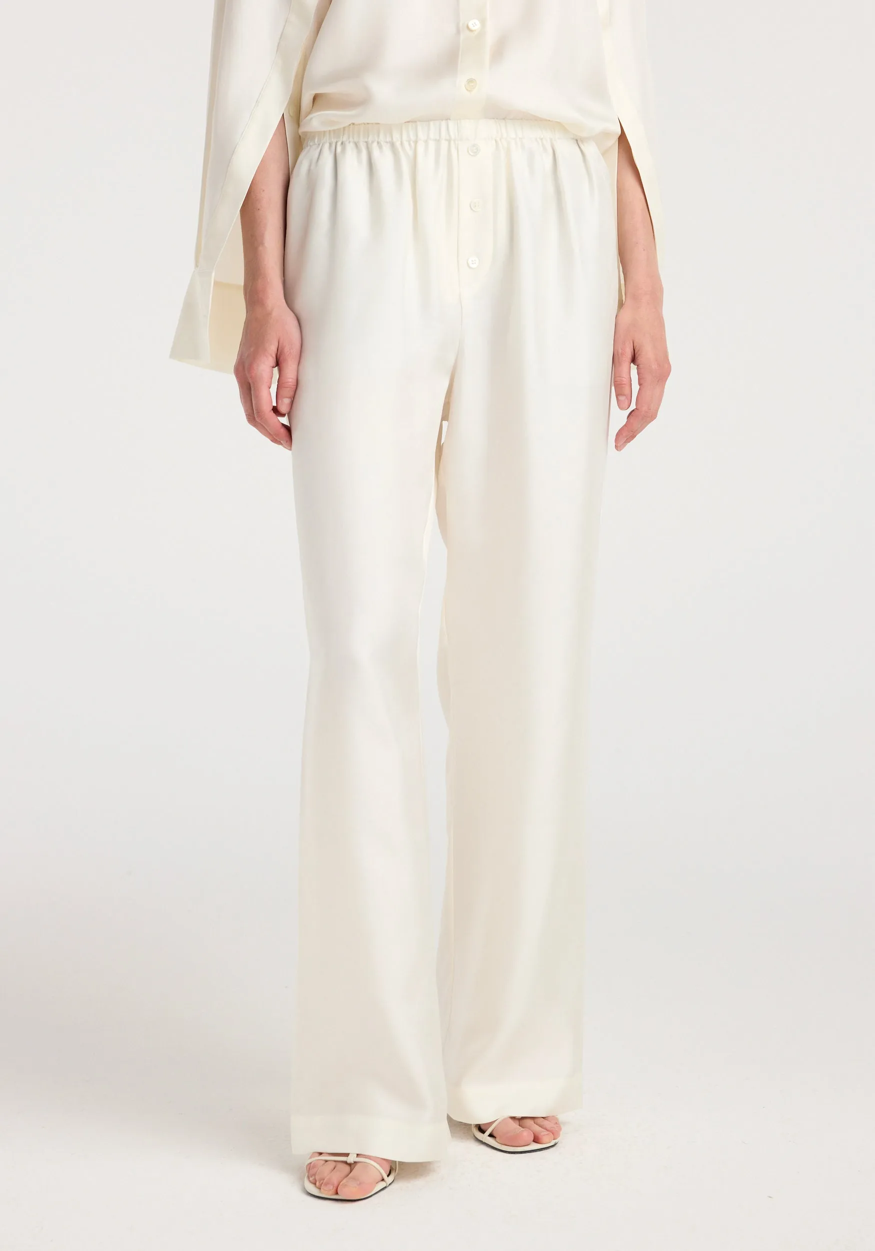 Silk relaxed trousers | cream sold by Rohe product image thumbnail 2