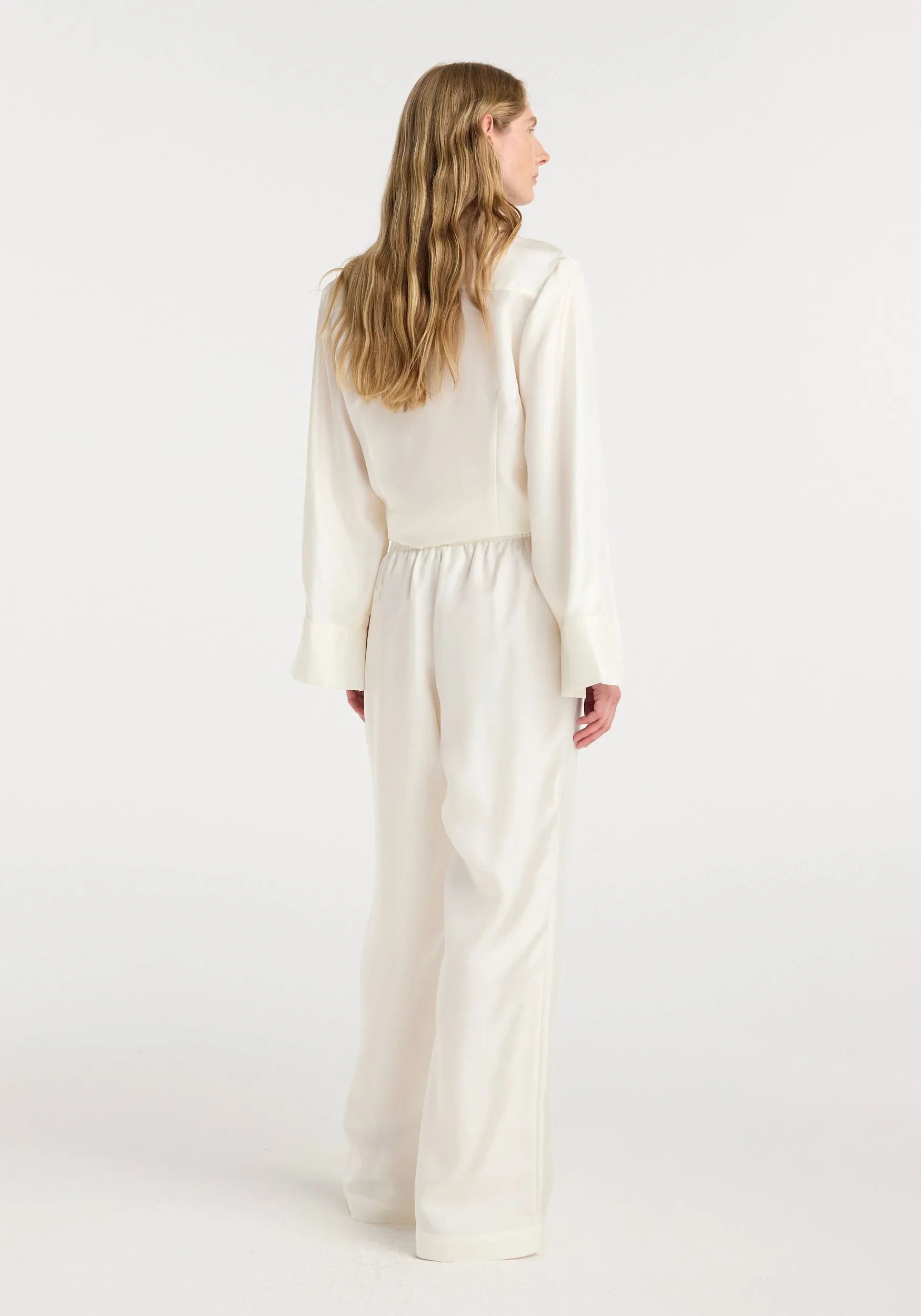 Silk relaxed trousers | cream sold by Rohe product image thumbnail 4
