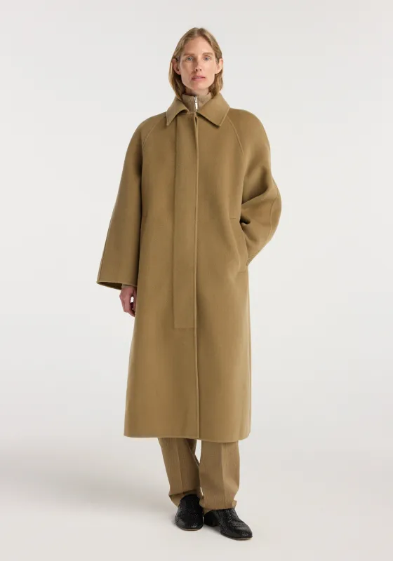 Double-faced wool padded coat | camel made by Rohe