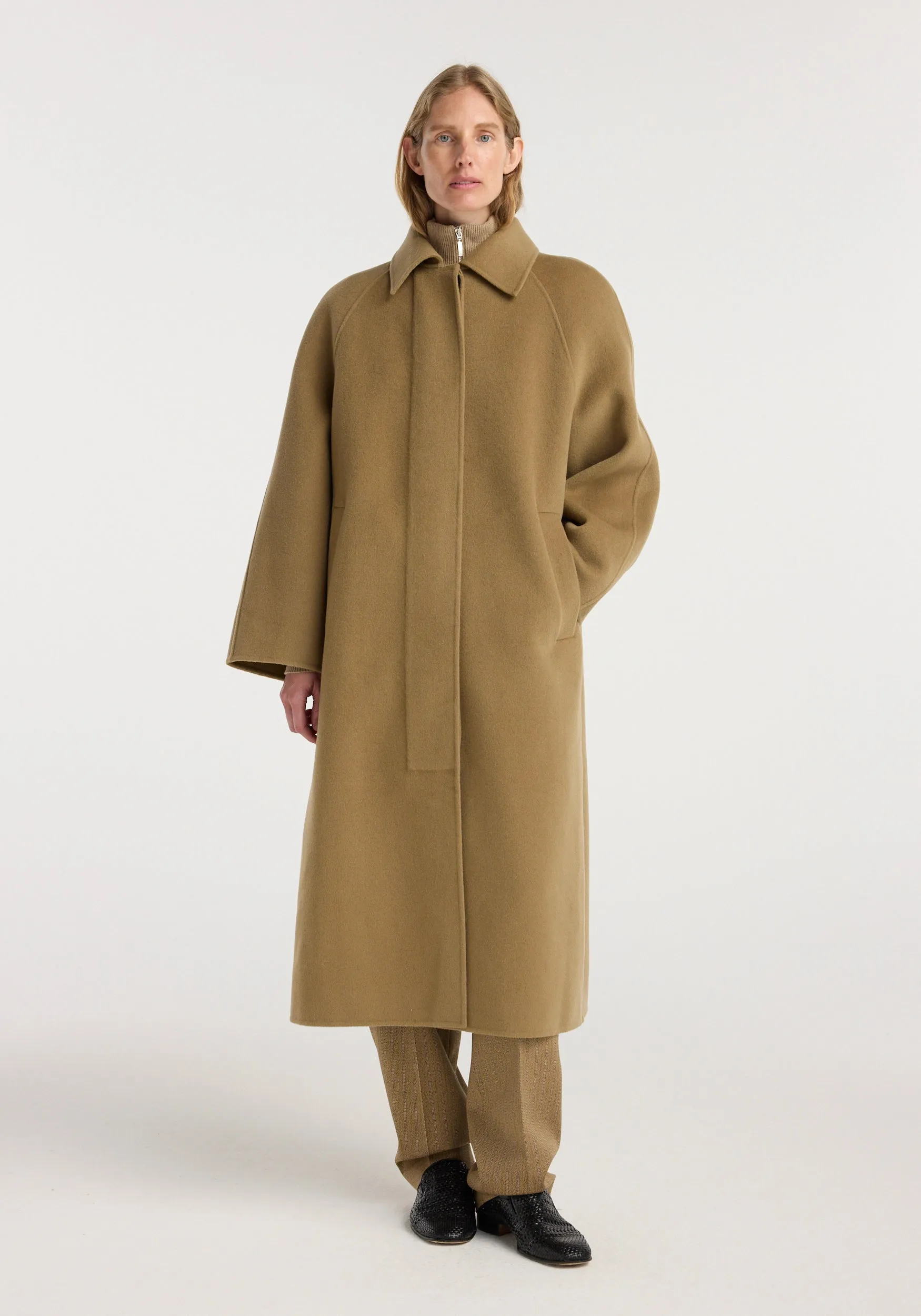 Double-faced wool padded coat | camel sold by Rohe