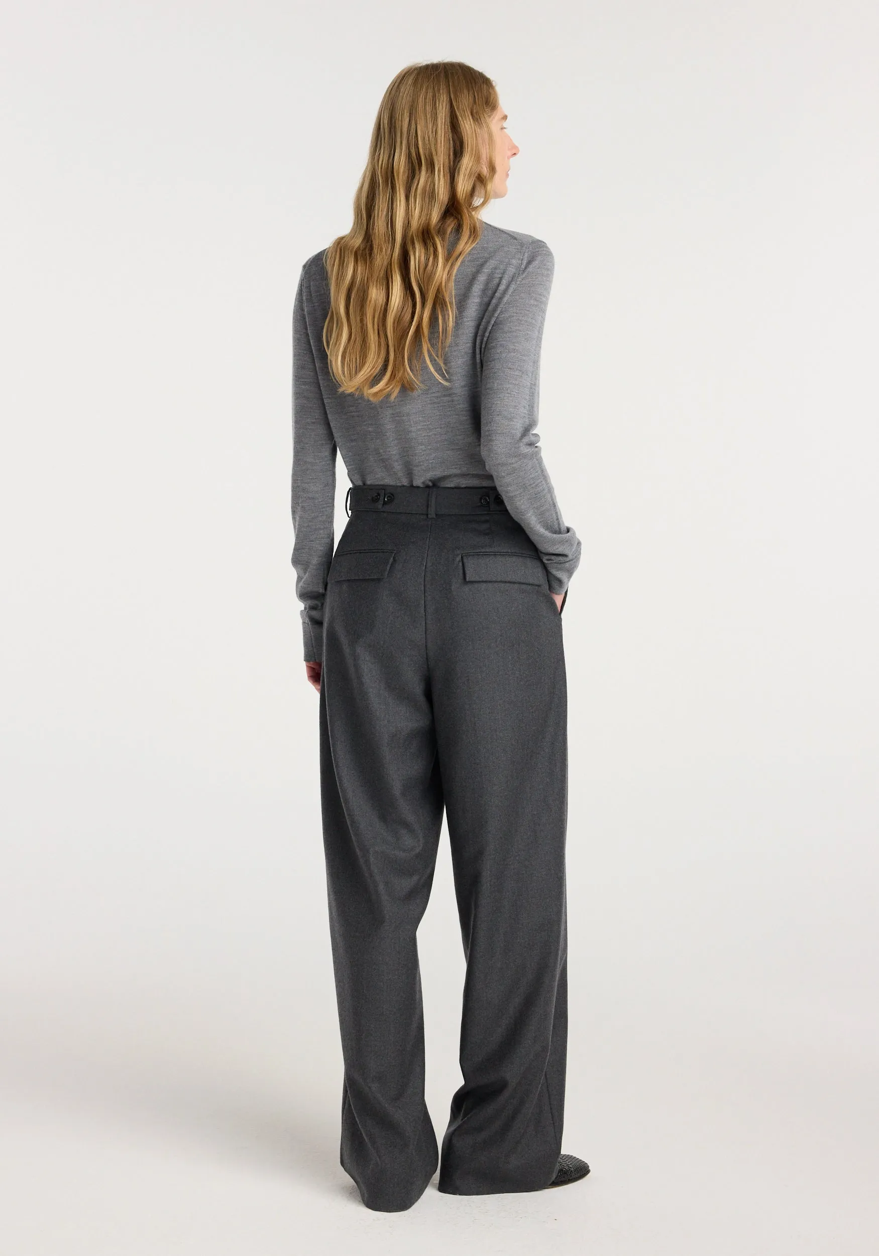 Fine knitted wool turtleneck | mid grey melange sold by Rohe product image thumbnail 4