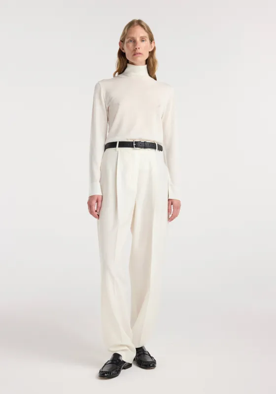 Fine-knit wool cashmere turtleneck | off white made by Rohe