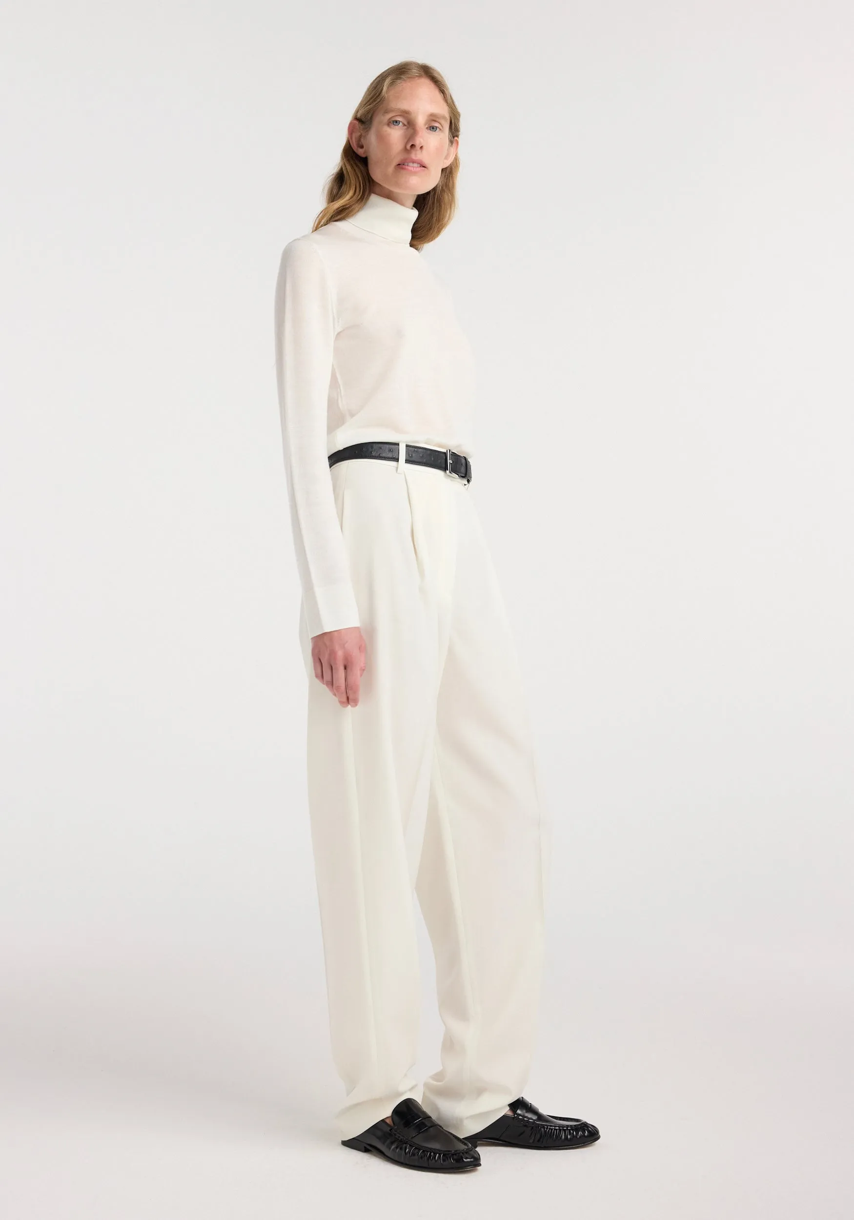 Fine-knit wool cashmere turtleneck | off white sold by Rohe product image thumbnail 2