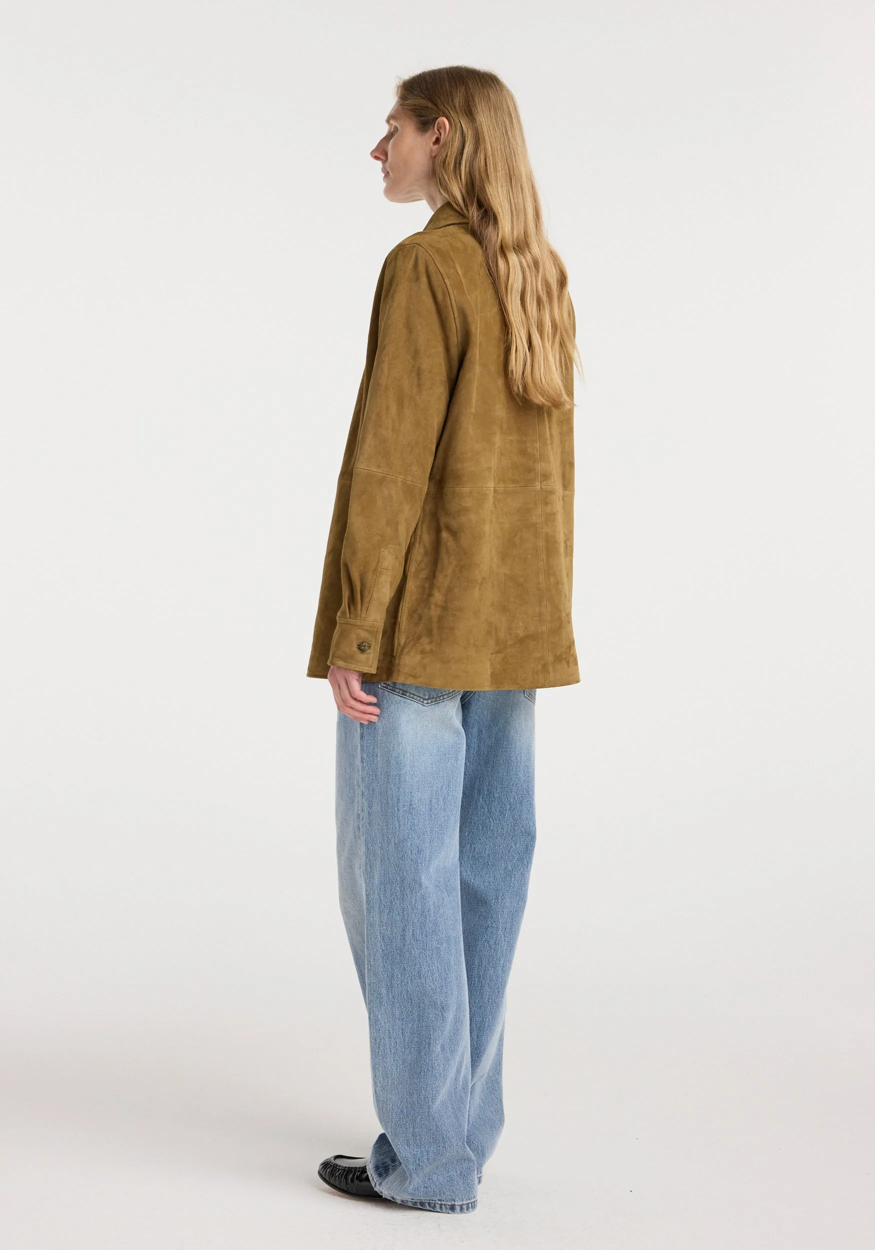Suede pankou overshirt | sage sold by Rohe product image thumbnail 5