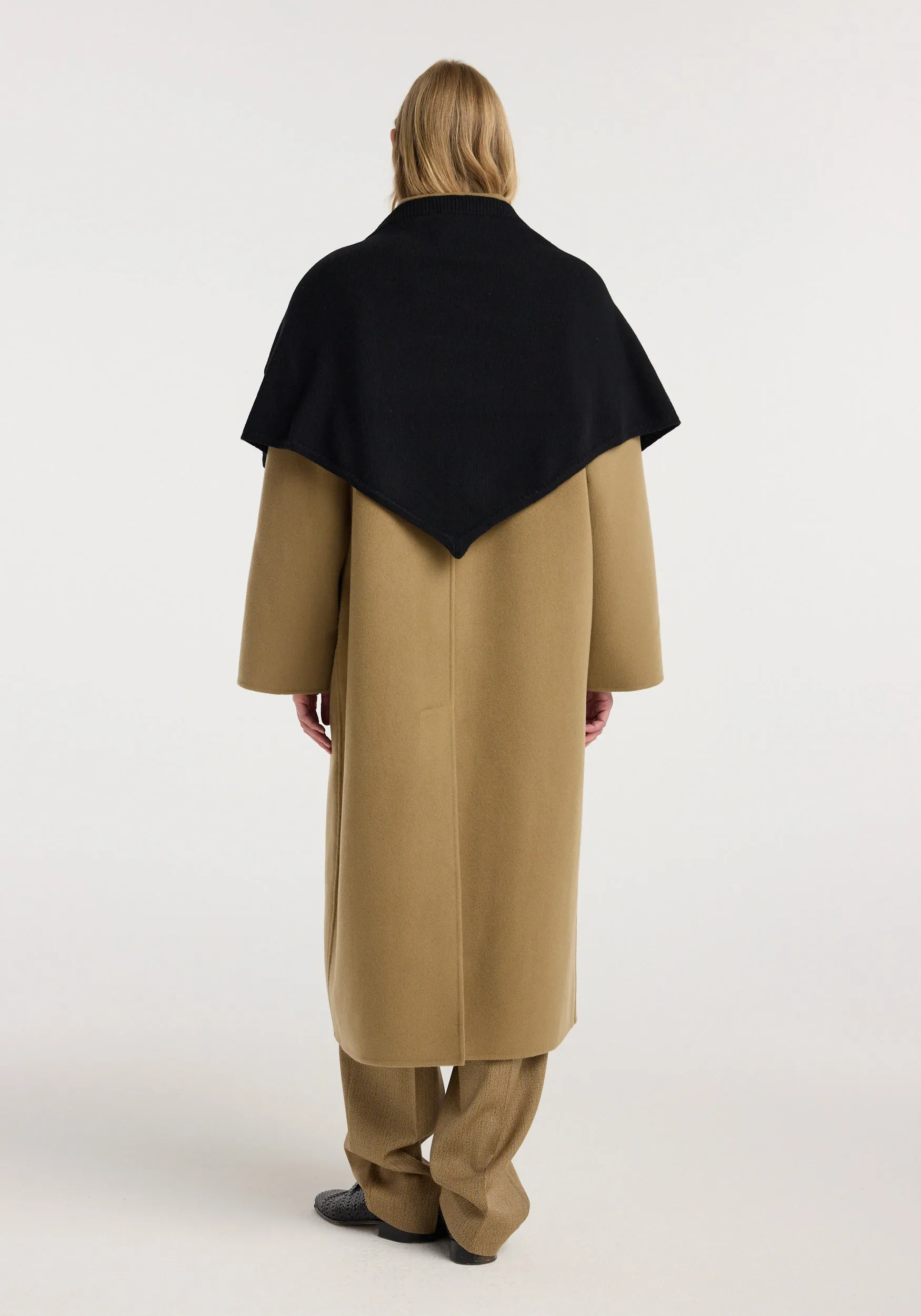 Large knitted triangle scarf | black sold by Rohe product image thumbnail 2