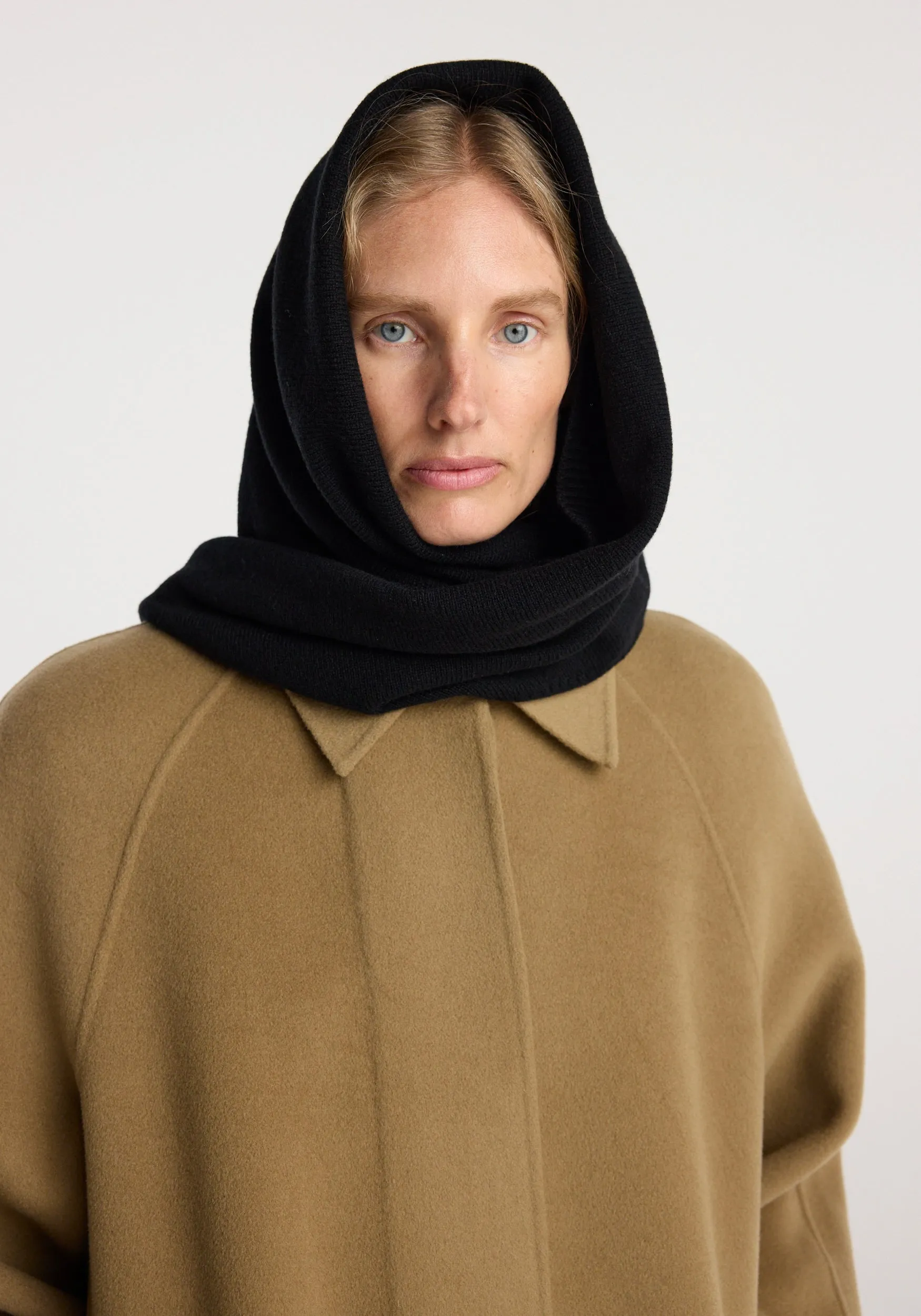 Large knitted triangle scarf | black sold by Rohe product image thumbnail 4