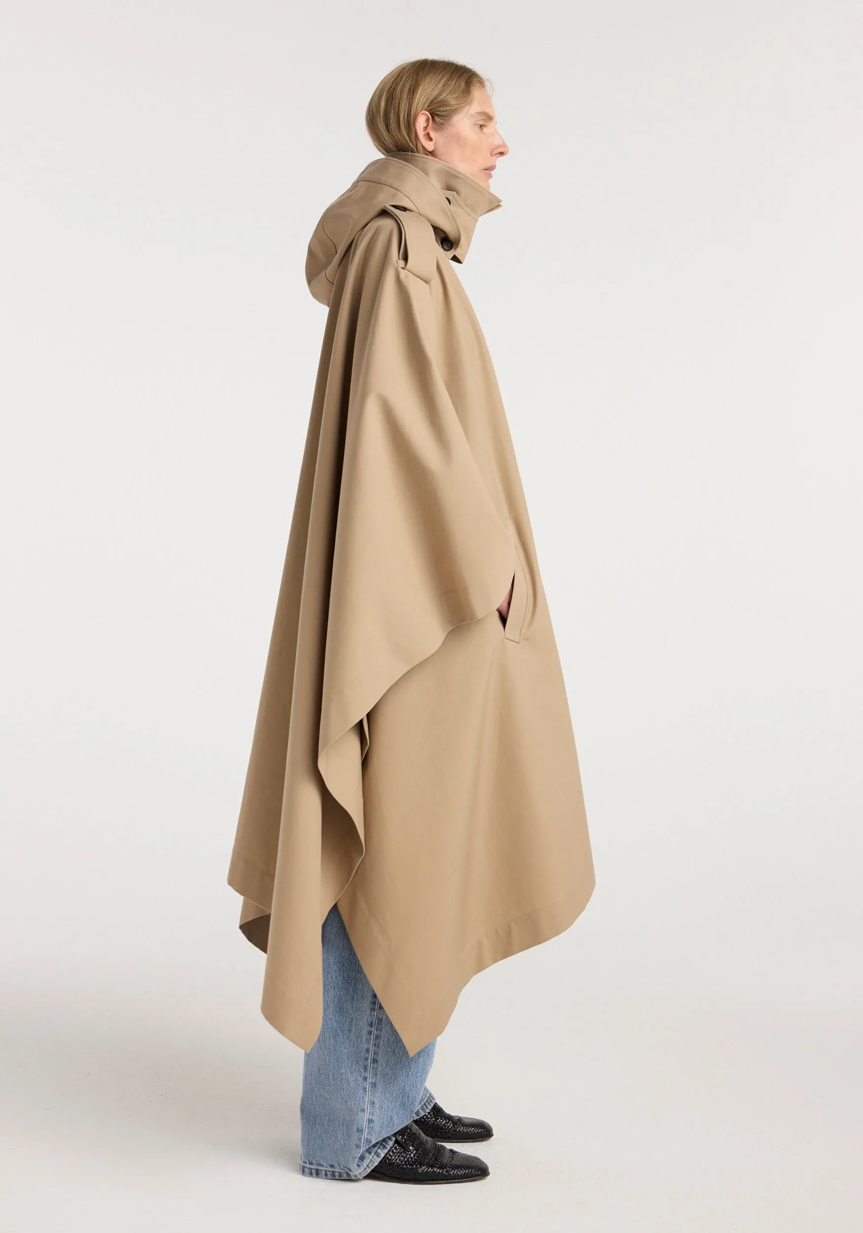 Hooded cape trenchcoat | beige sold by Rohe product image thumbnail 2